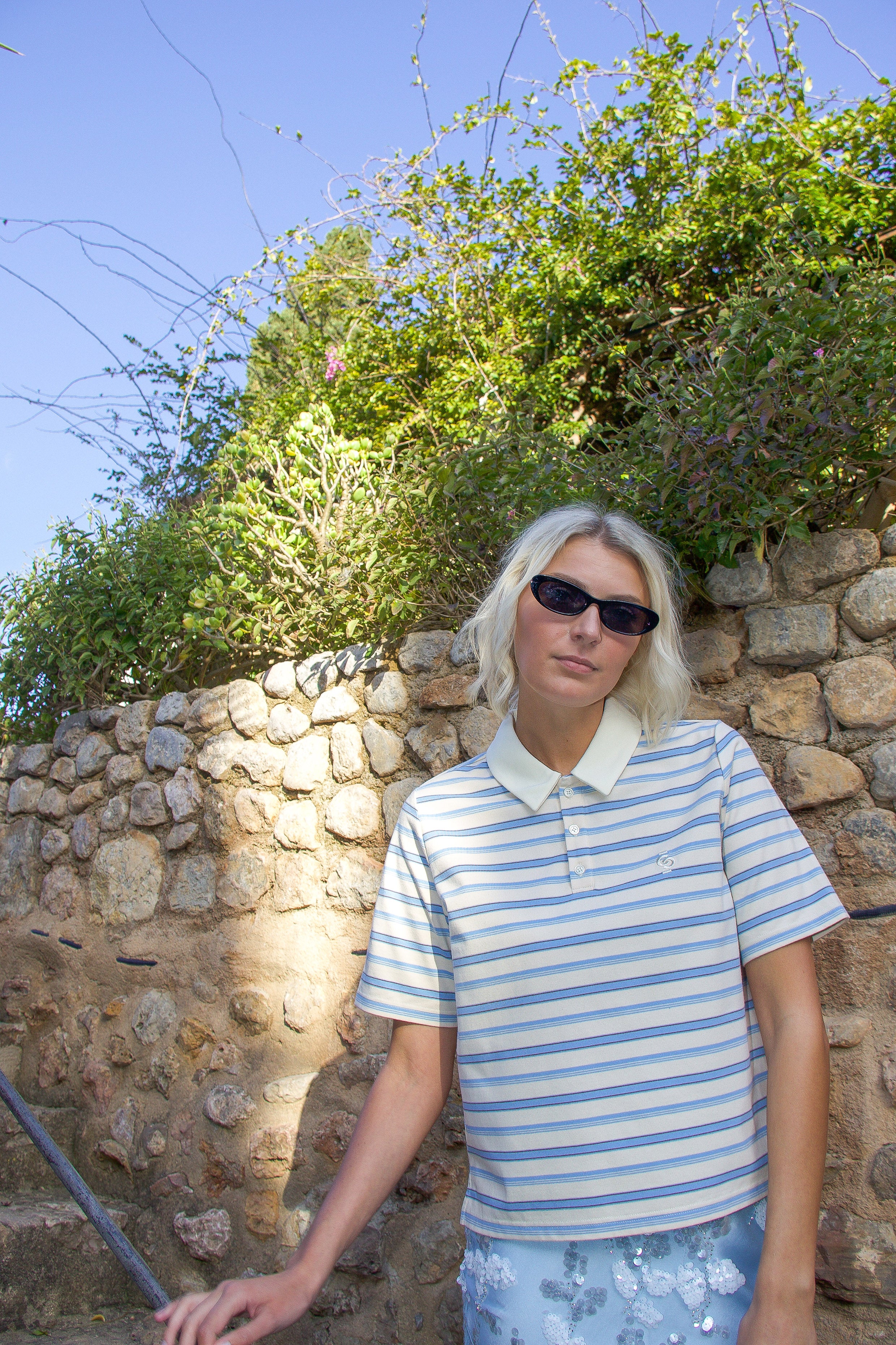 CRAS Alaniscras Blouse T-shirt 8090 Creamy Blue Stripe