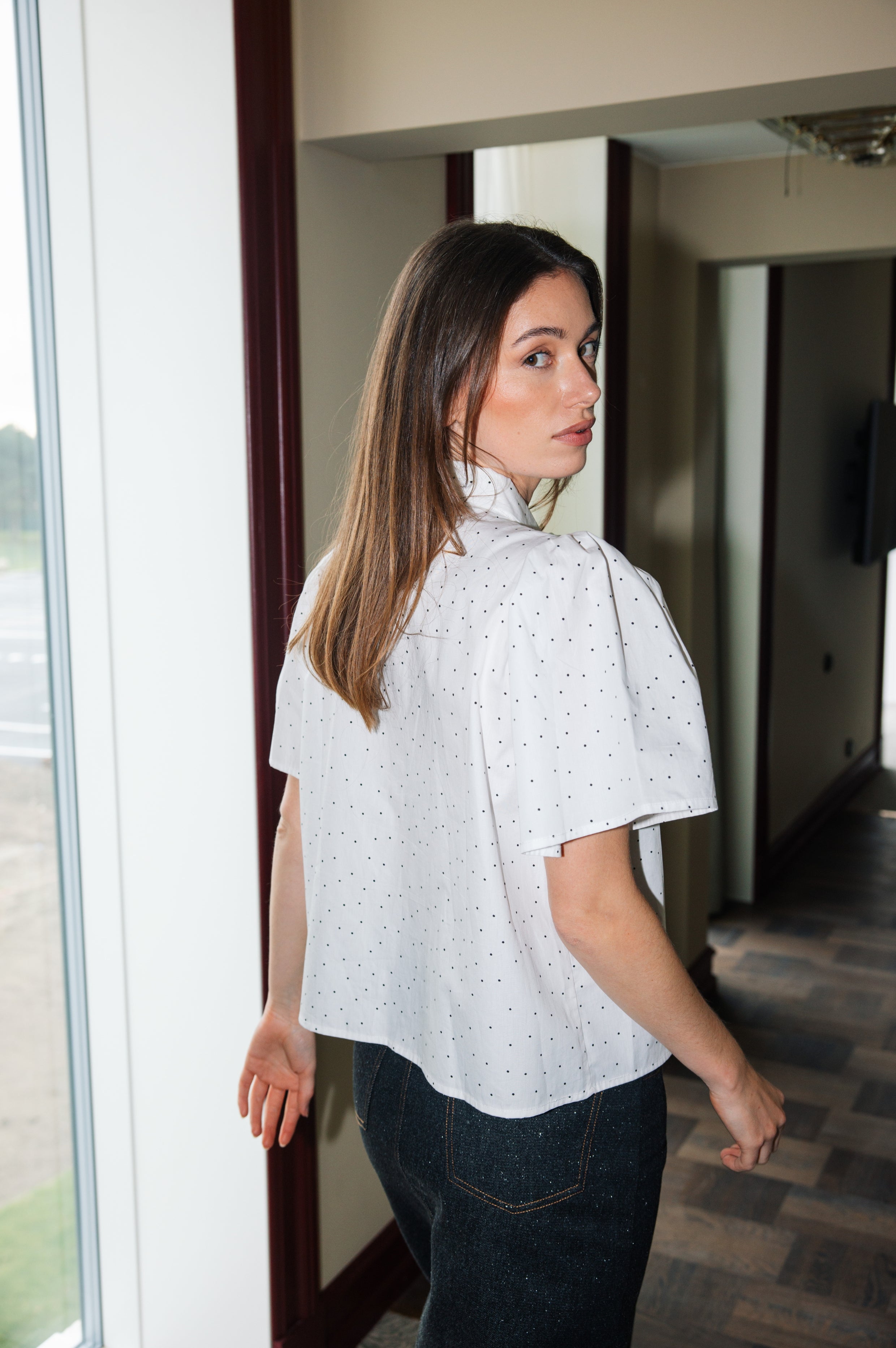 Cras Exclusive Andycras Shirt Shirt White mini dot