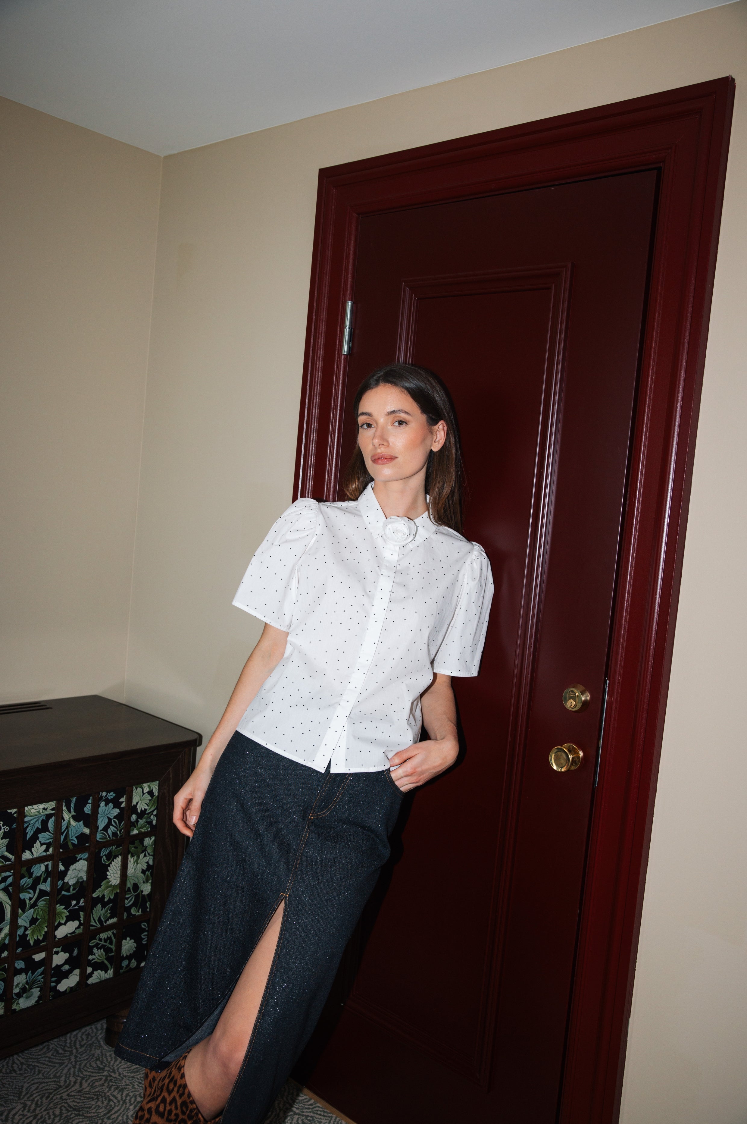 Cras Exclusive Andycras Shirt Shirt White mini dot