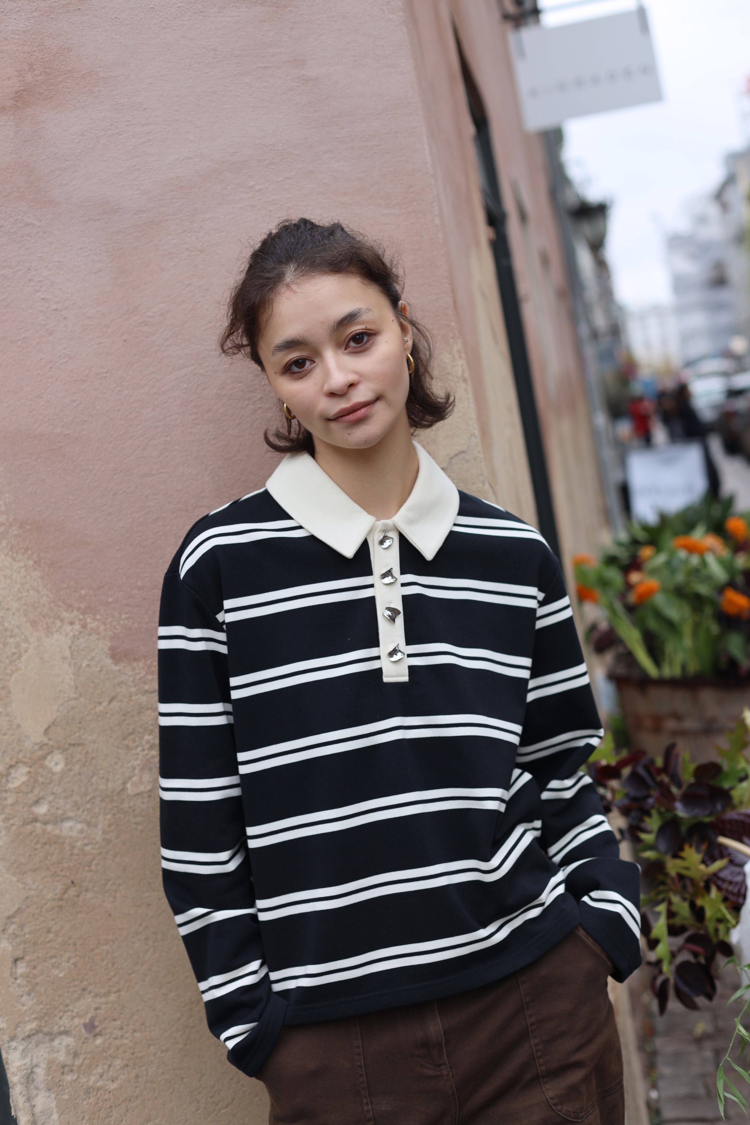 CRAS Beacras Blouse Blouse 8086 Cream Black Stripe