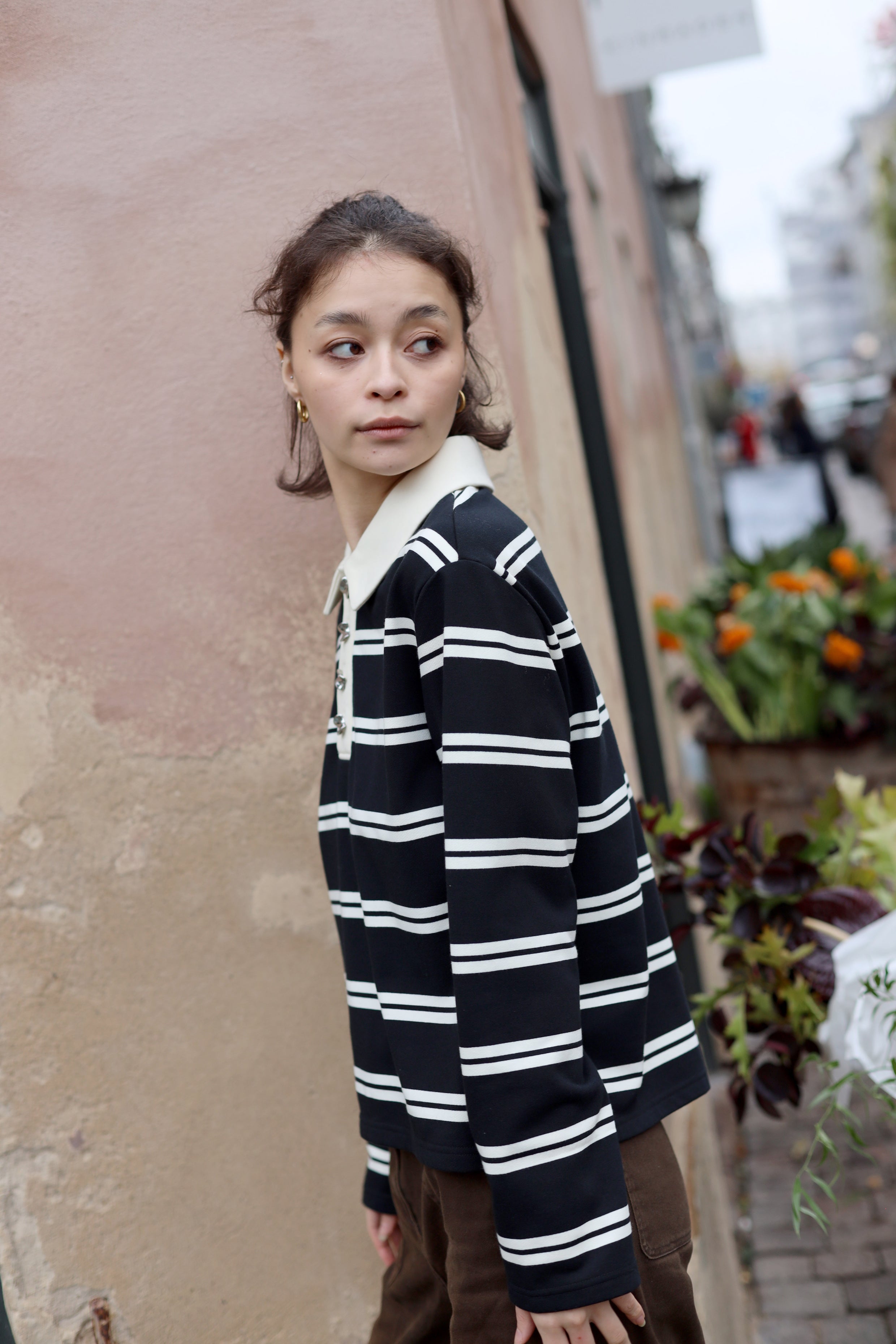 CRAS Beacras Blouse Blouse 8086 Cream Black Stripe