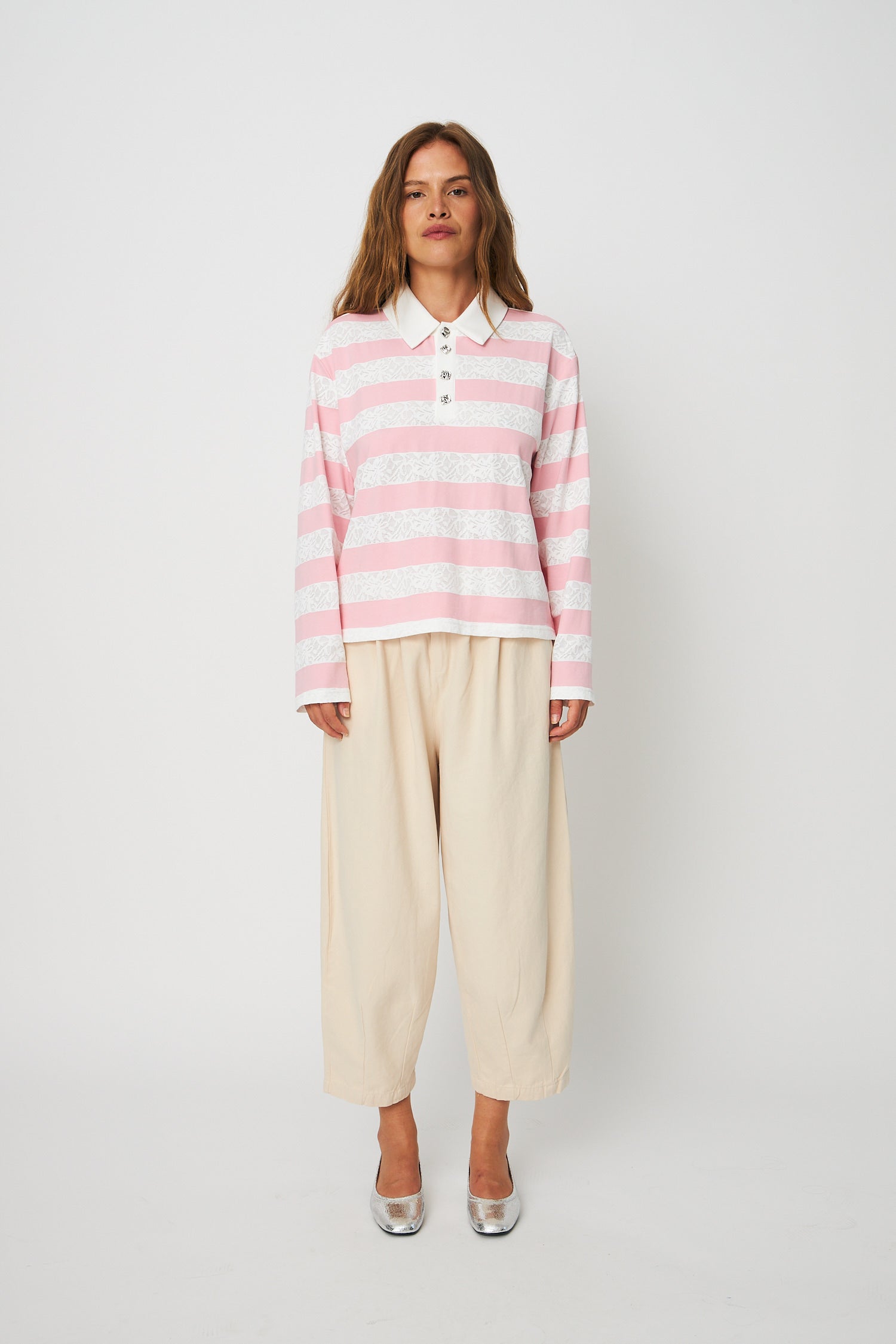 CRAS Beacras Blouse Blouse 8145 Rose Creme Stripe