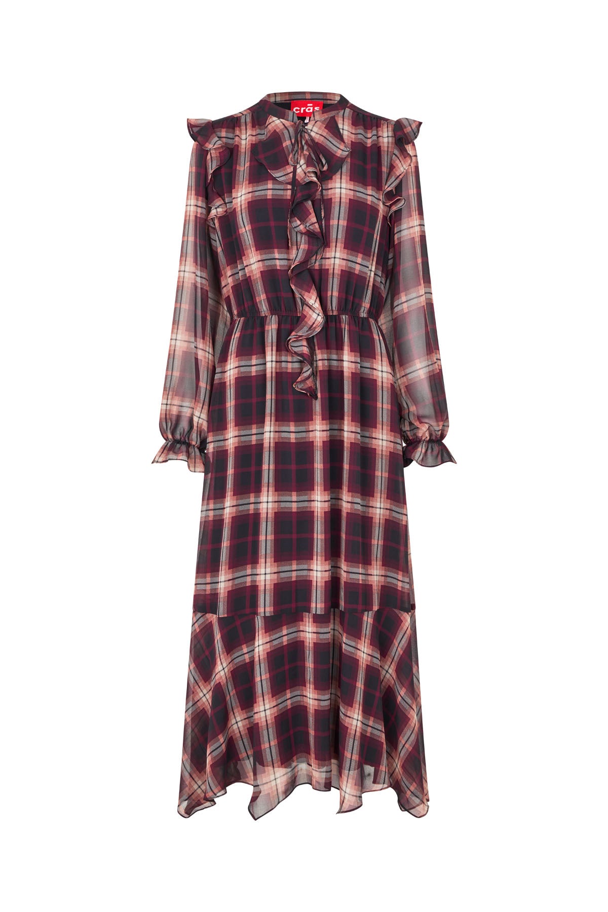 CRAS Dittacras Dress Dress Bordeaux Check
