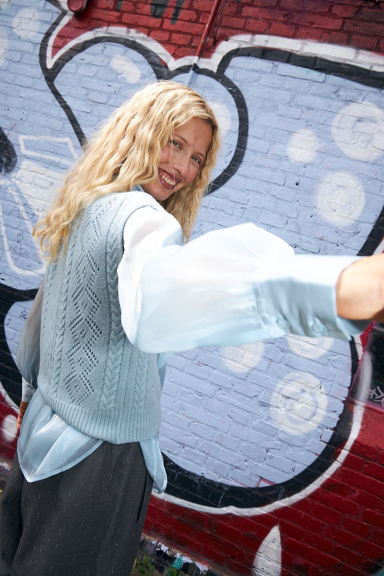 CRAS Elajacras vest Knit Ice Blue