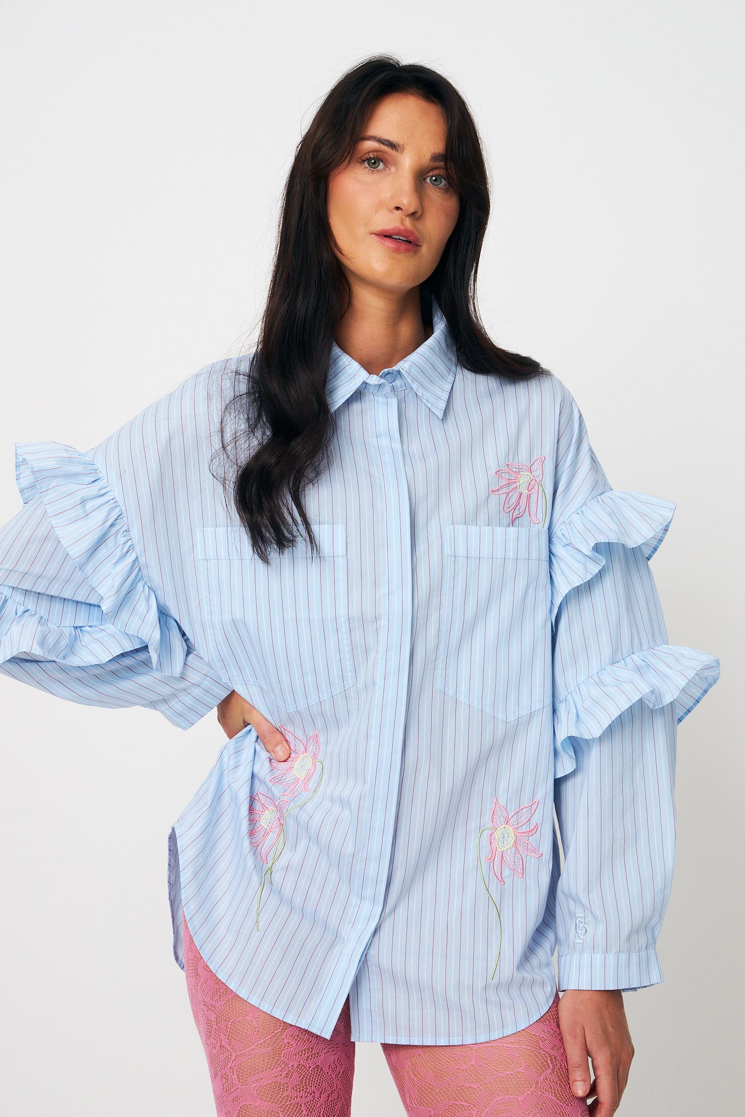CRAS Florettecras Shirt Shirt 8043 Light Blue Stripe