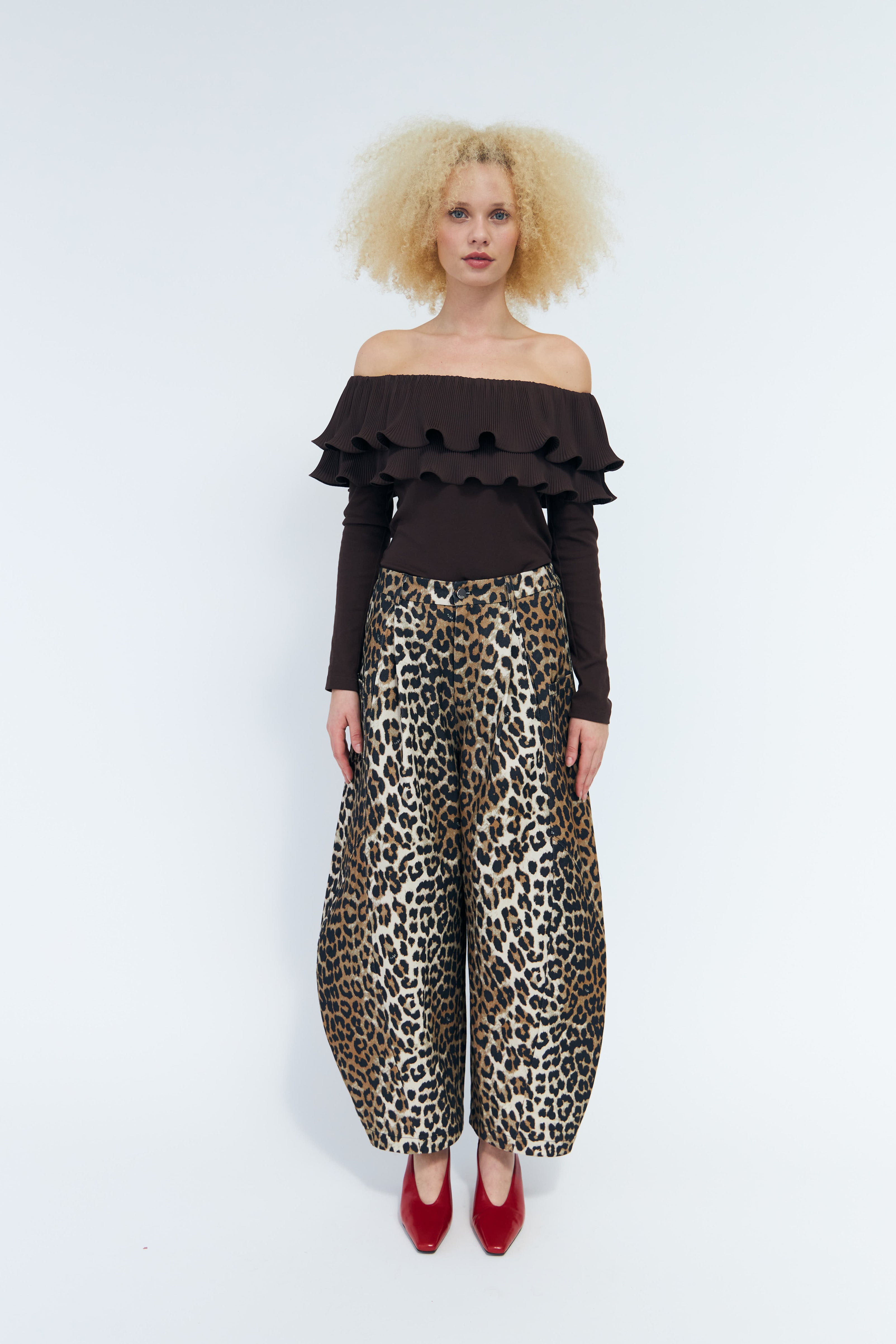 CRAS Flouncecras Blouse Blouse Chocolate Martini