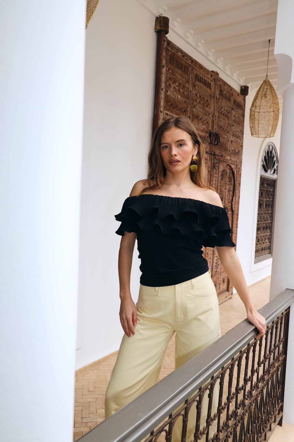 Cras STUDIO Flouncecras Top Top 9999 Black
