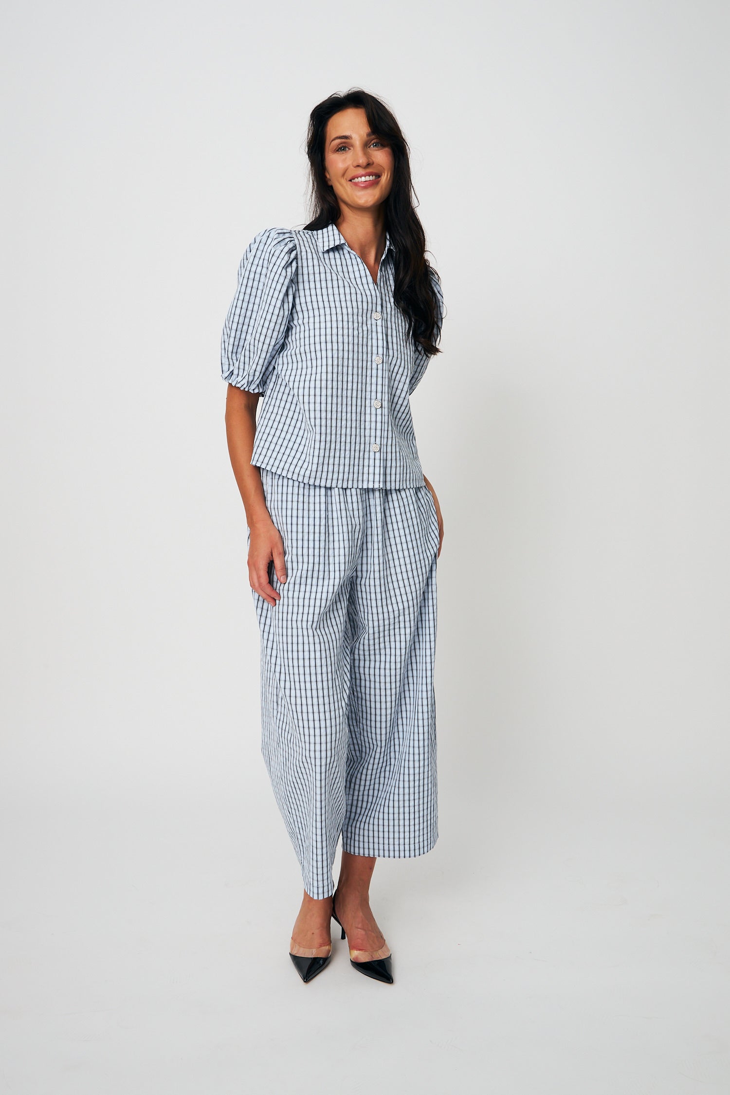 CRAS Flowercras Pants Pants 8152 Blue check