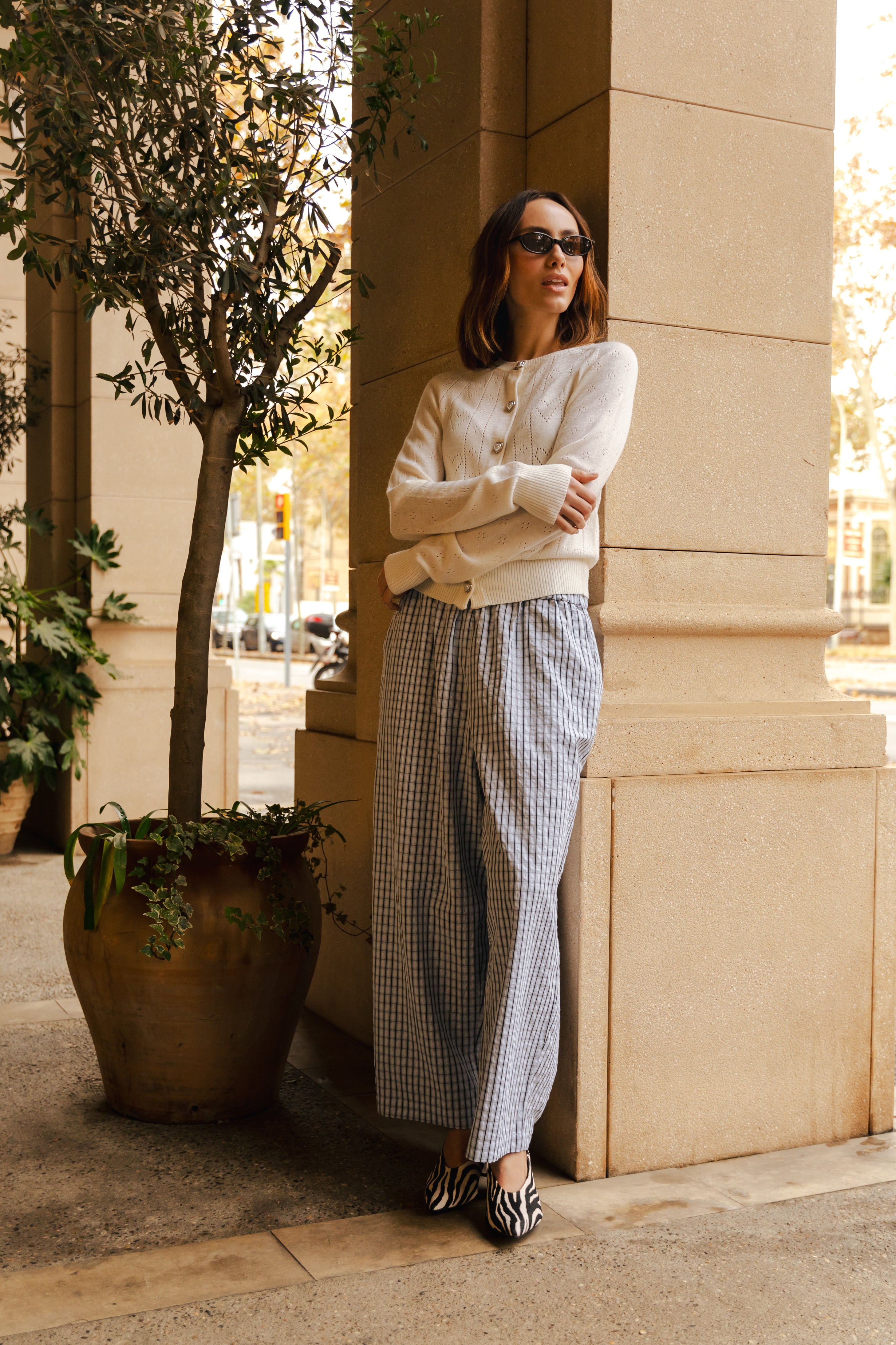 CRAS Flowercras Pants Pants 8152 Blue check