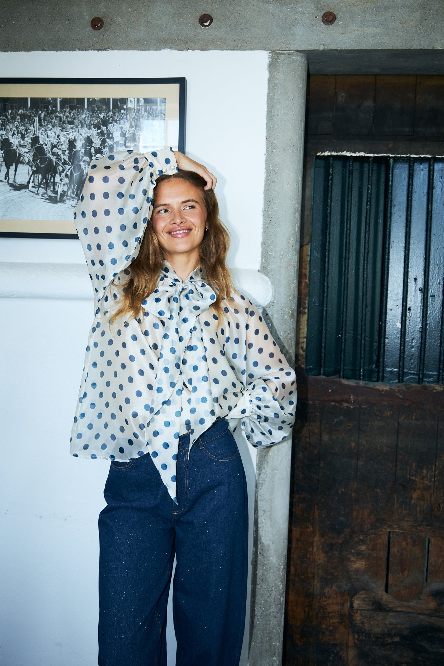 CRAS Jackiecras Blouse Blouse 8126 Navy Dots