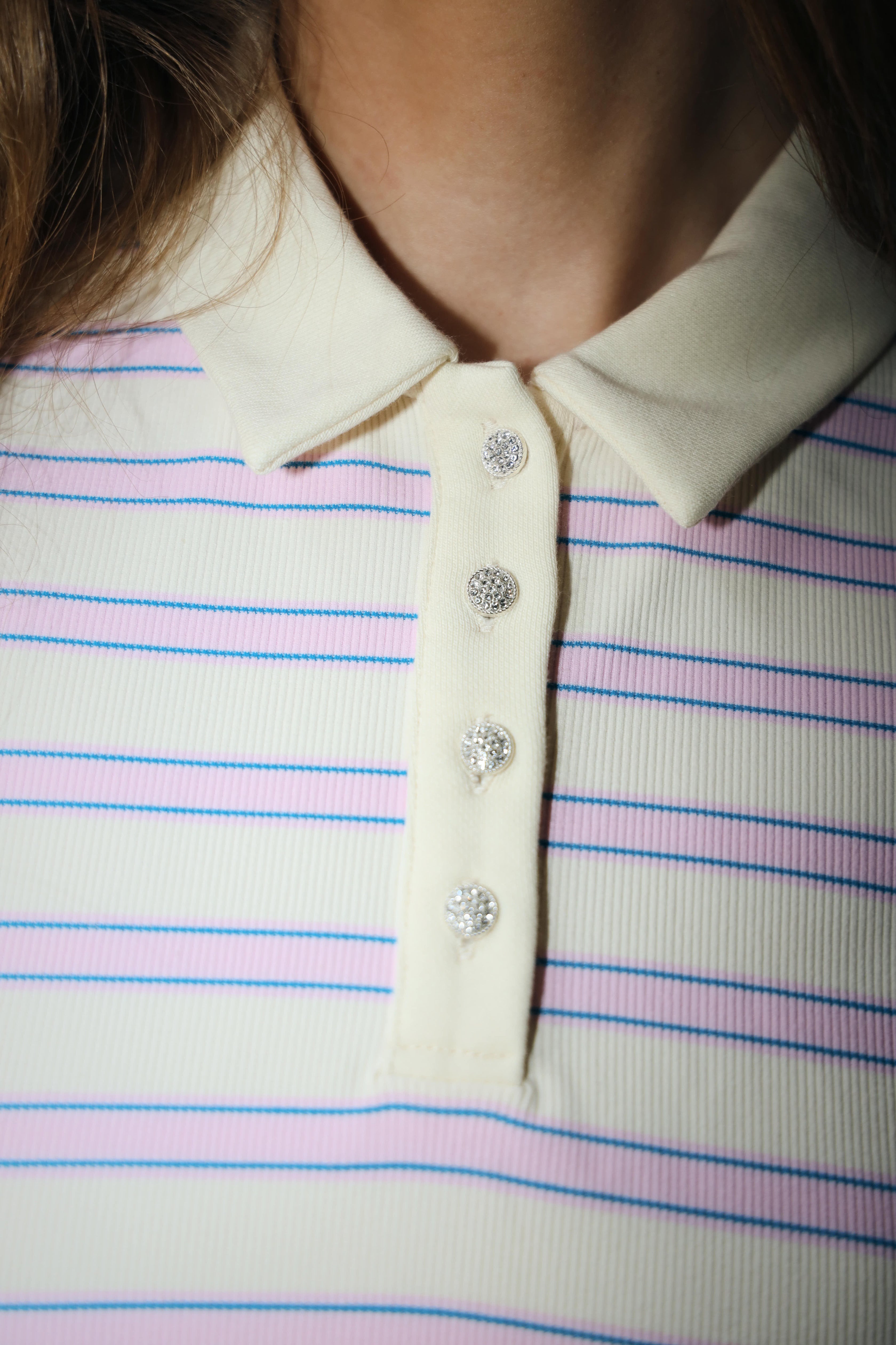 CRAS Kleocras Polo Polo 4055 Creme Lilac stripe