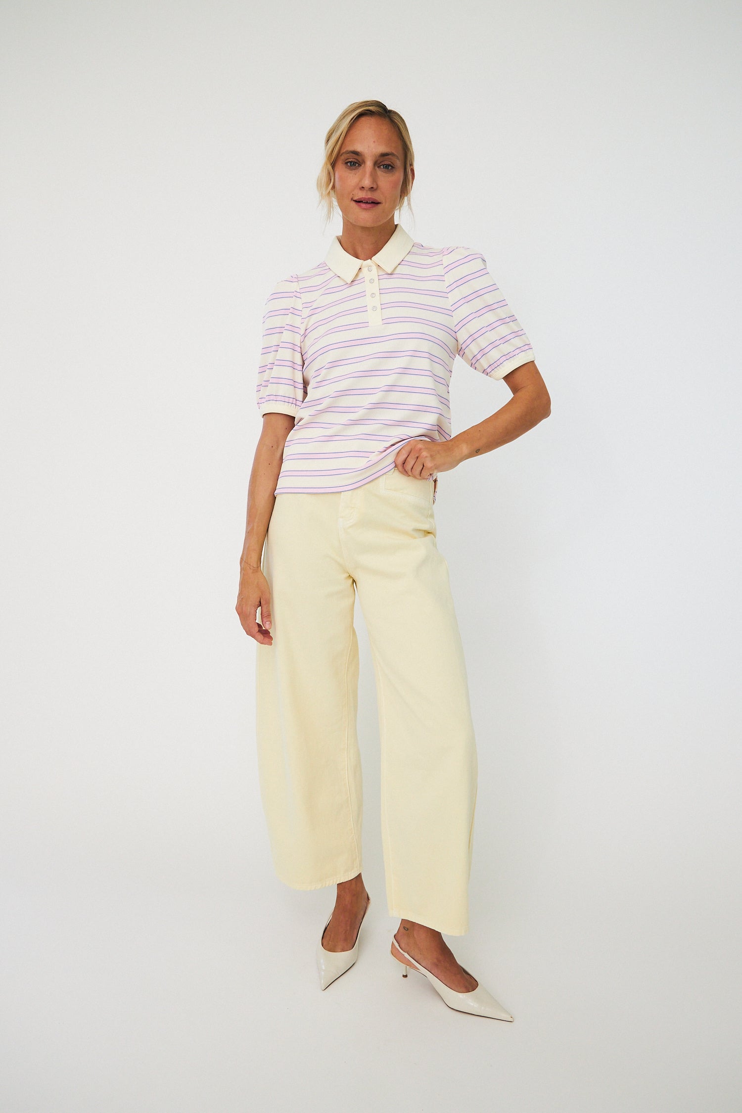 CRAS Kleocras Polo Polo 4055 Creme Lilac stripe