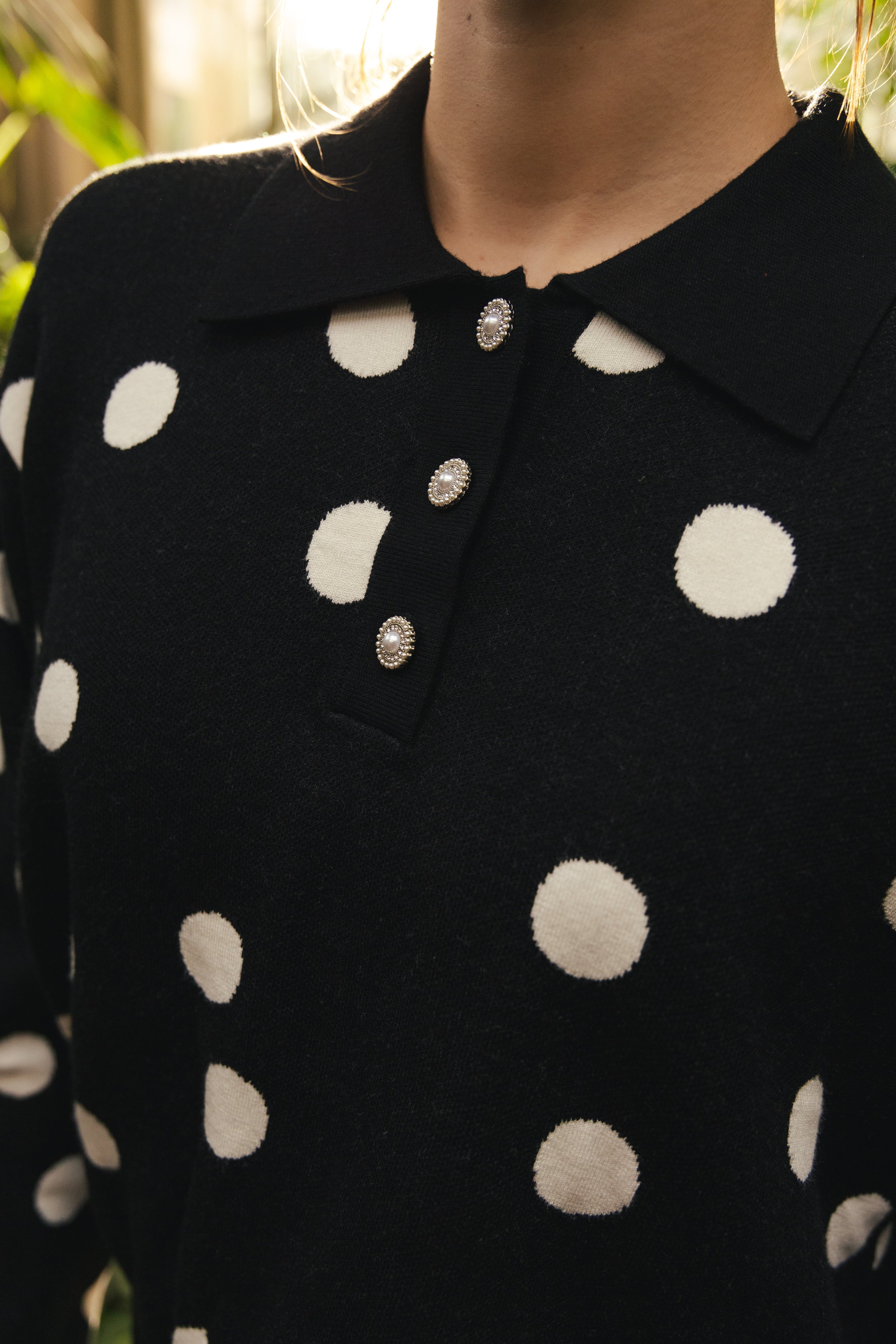 CRAS Lovemycras Pullover Knit 8123 Black White Dot