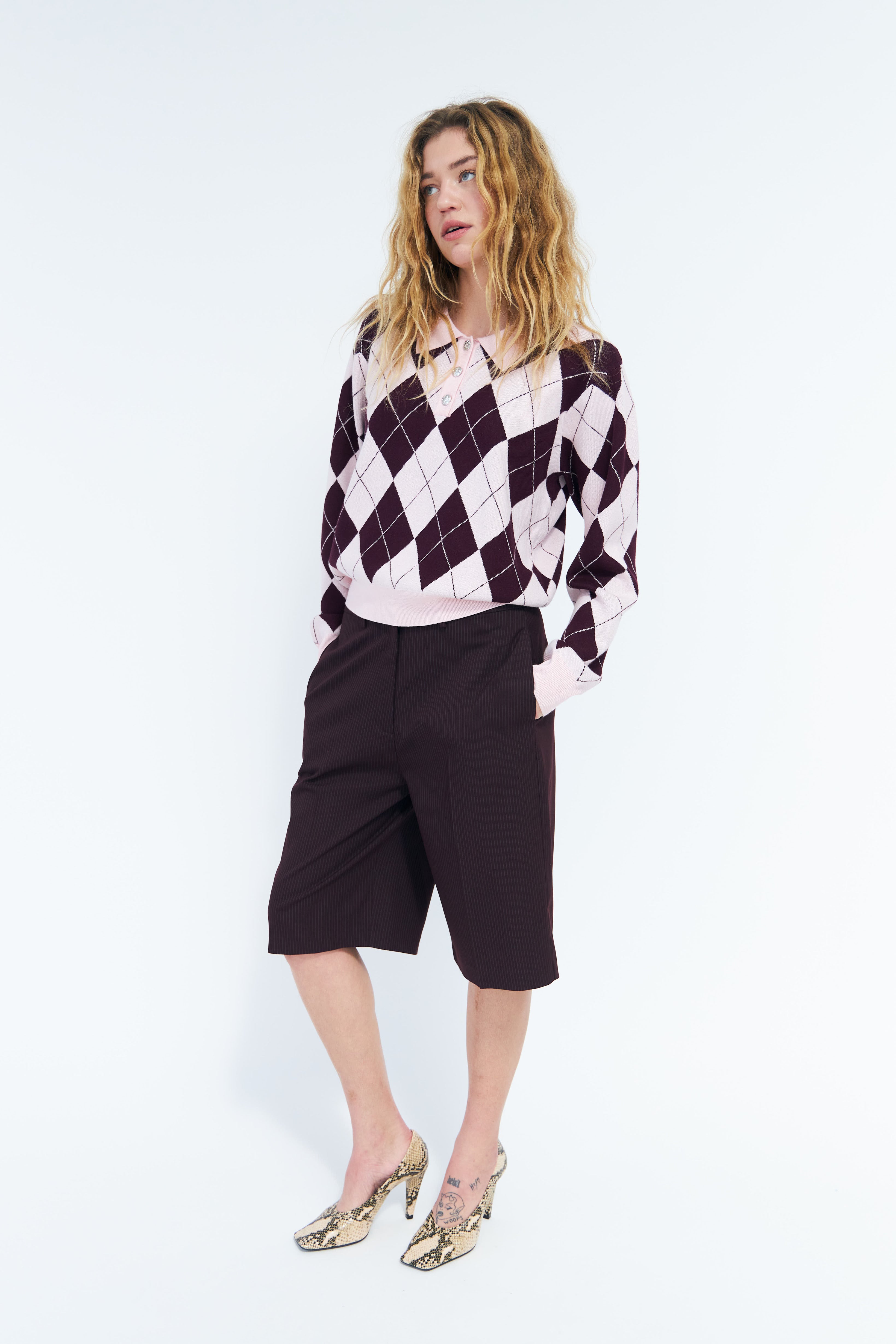 CRAS Lovemycras Pullover Pullover Pink Grape Check