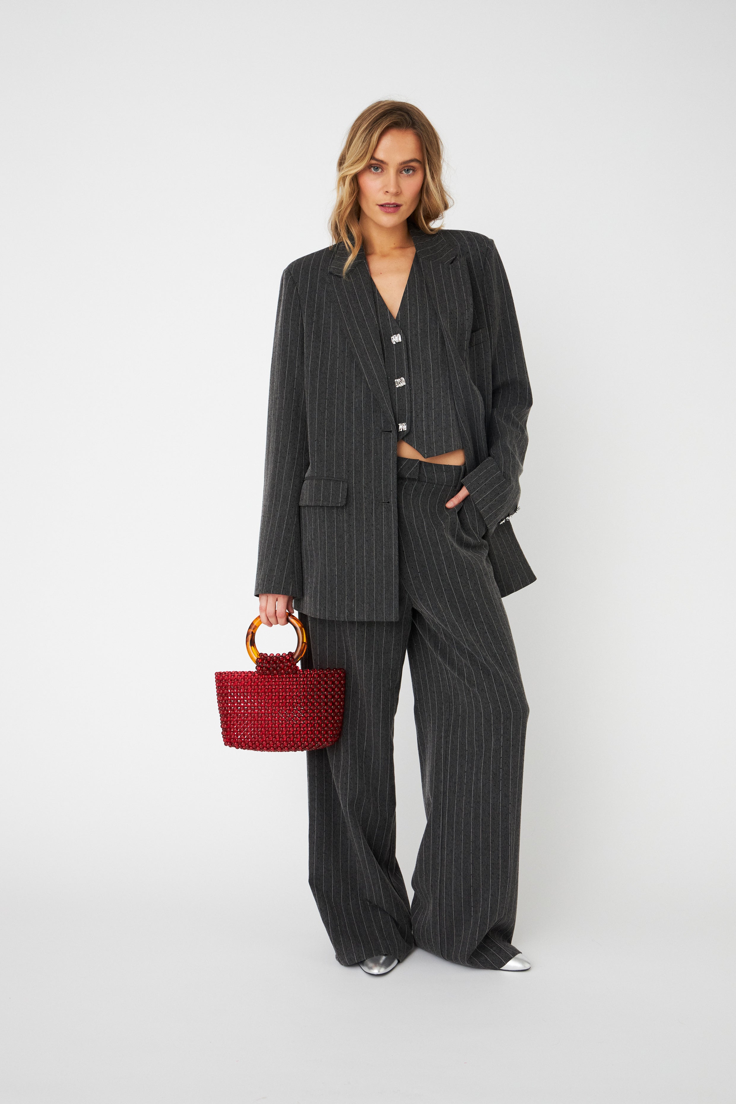 CRAS Mancycras Pants Pants 9005 Rhinestone Grey