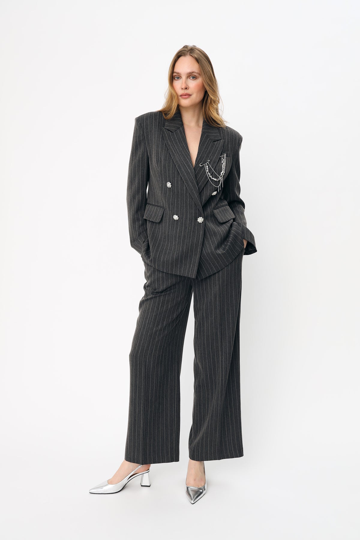 CRAS Mancycras Pants Pants 9011 Grey Stripe