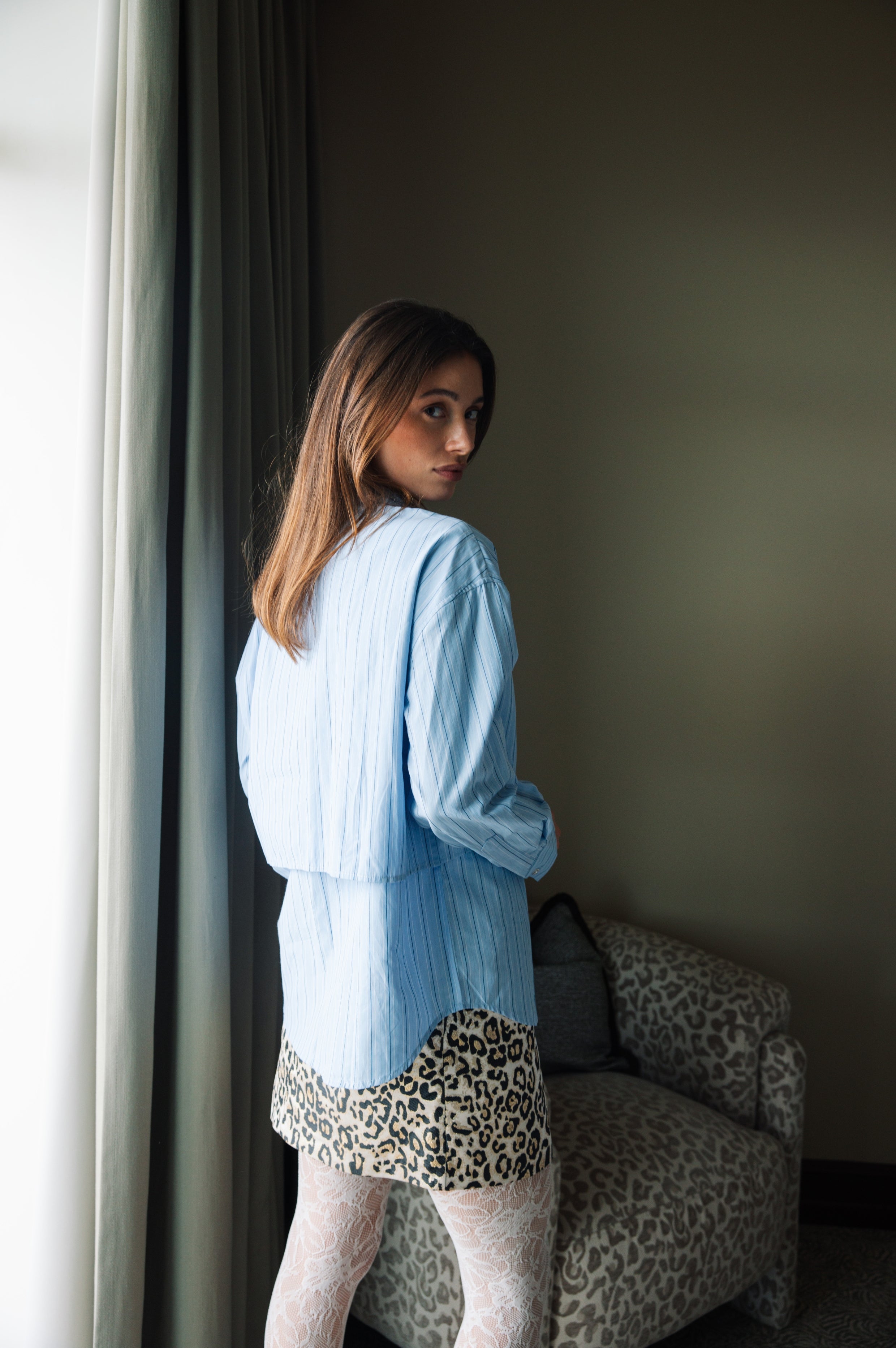 Cras Exclusive Olgacras Shirt Shirt 8061 Blue Stripe