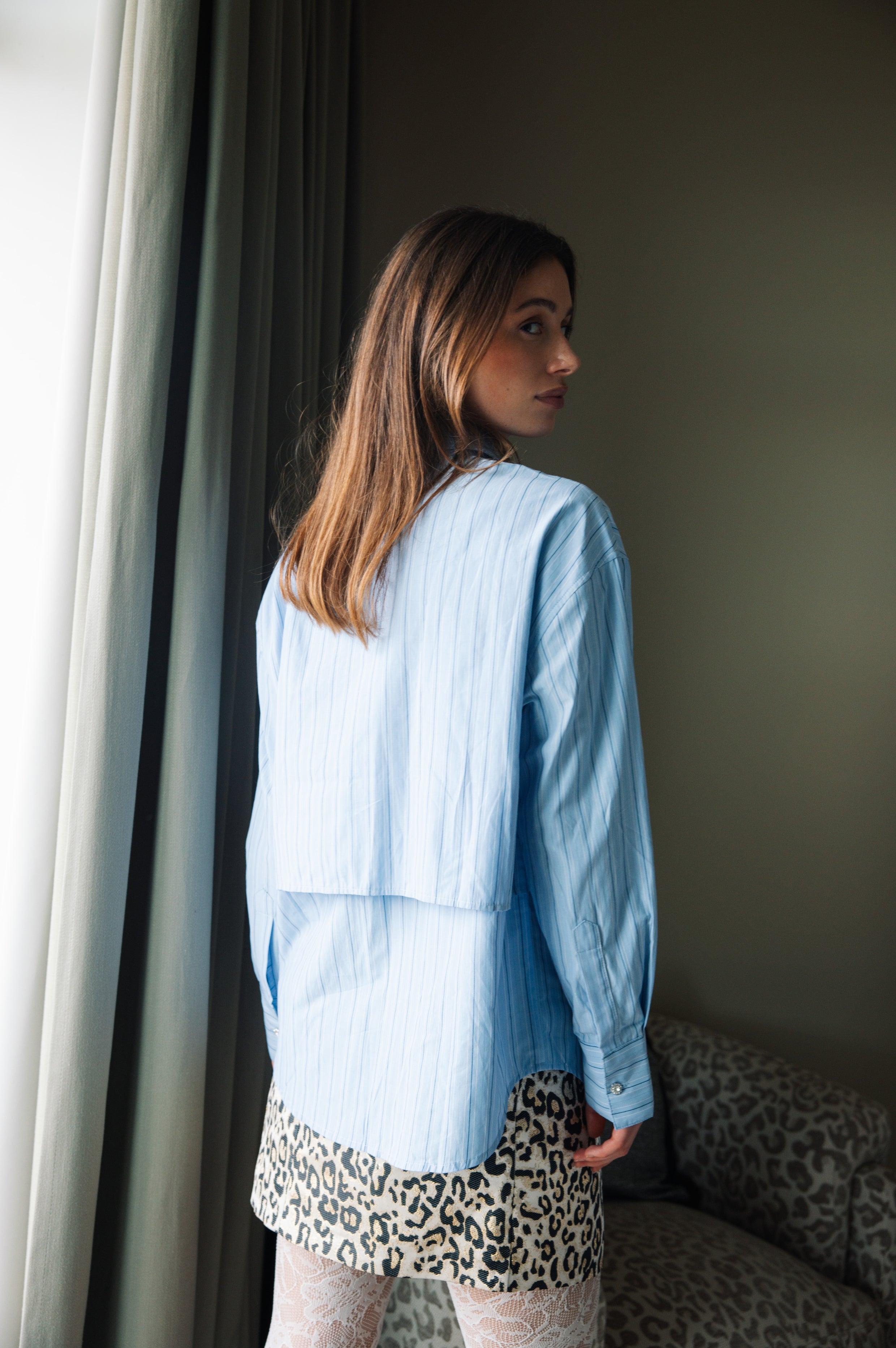 Cras Exclusive Olgacras Shirt Shirt 8061 Blue Stripe