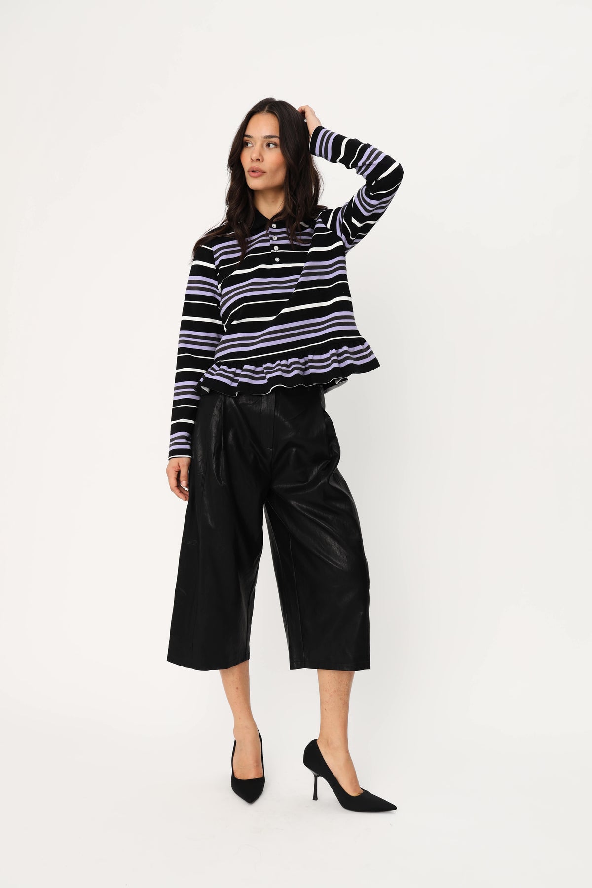 CRAS Penelopecras Polo Polo 9990 Black Lavender Stripe