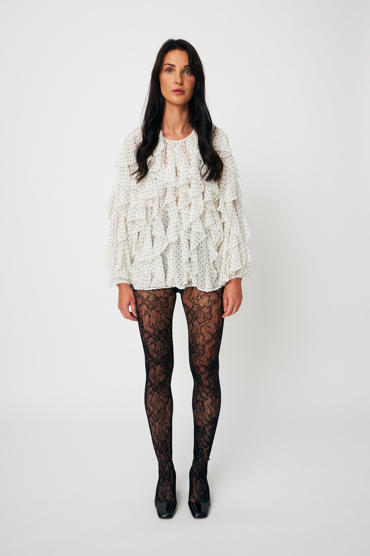 CRAS Ryacras Blouse Blouse 8149 Ivory mini dot