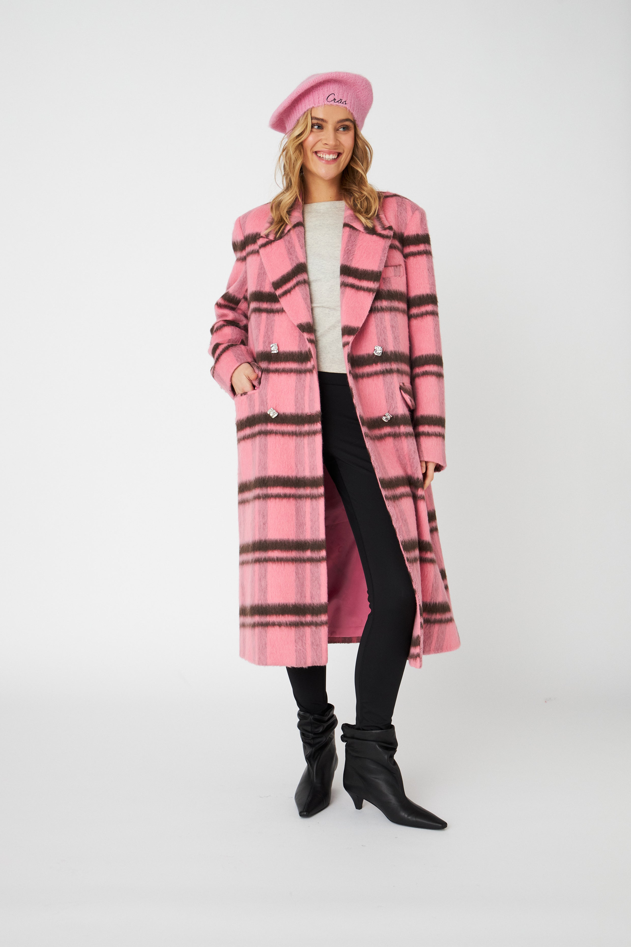 CRAS Sloanecras Coat Coat 8114 Pink Check