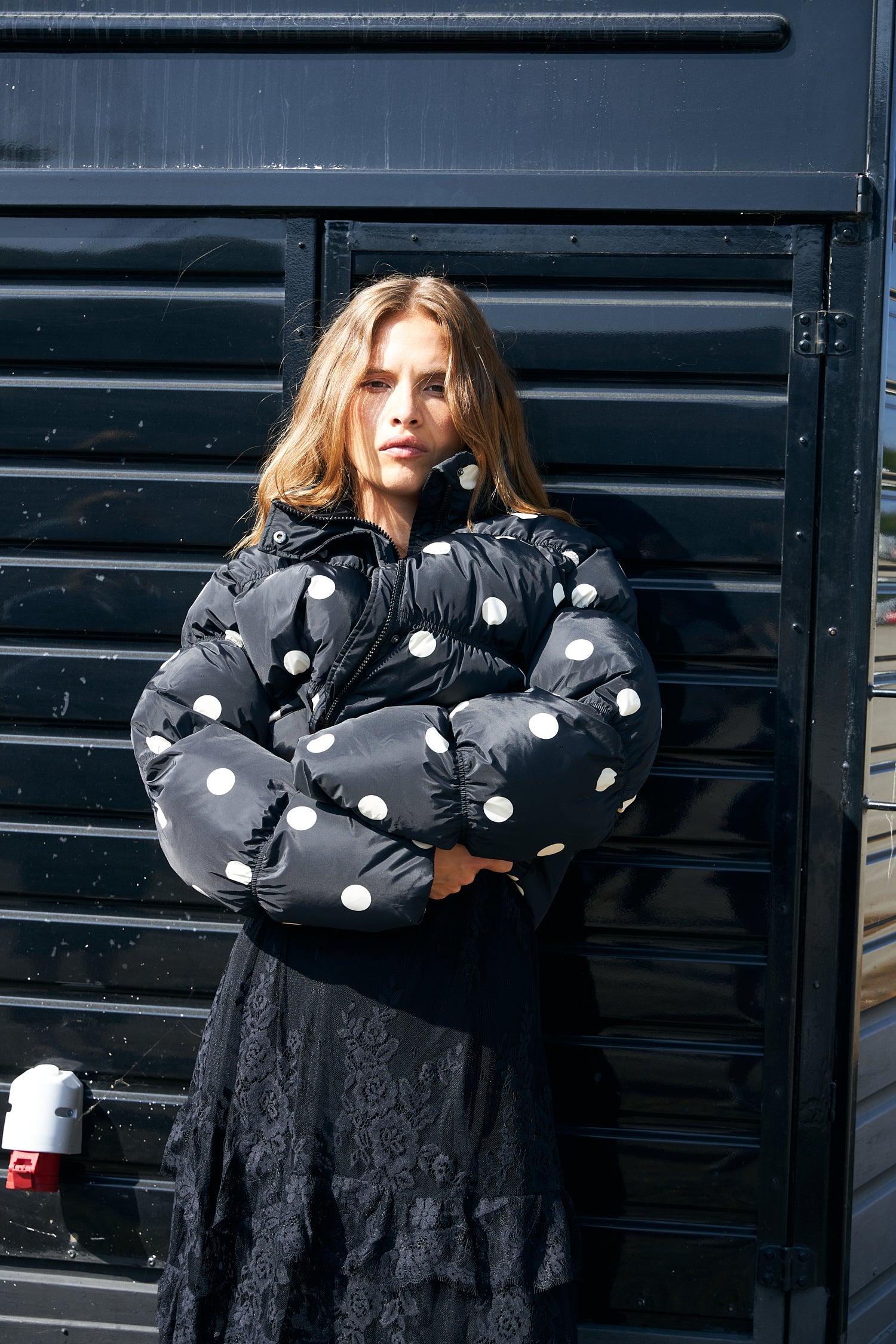 CRAS Valenciacras Puffer Jacket Jacket 8123 Black White Dot