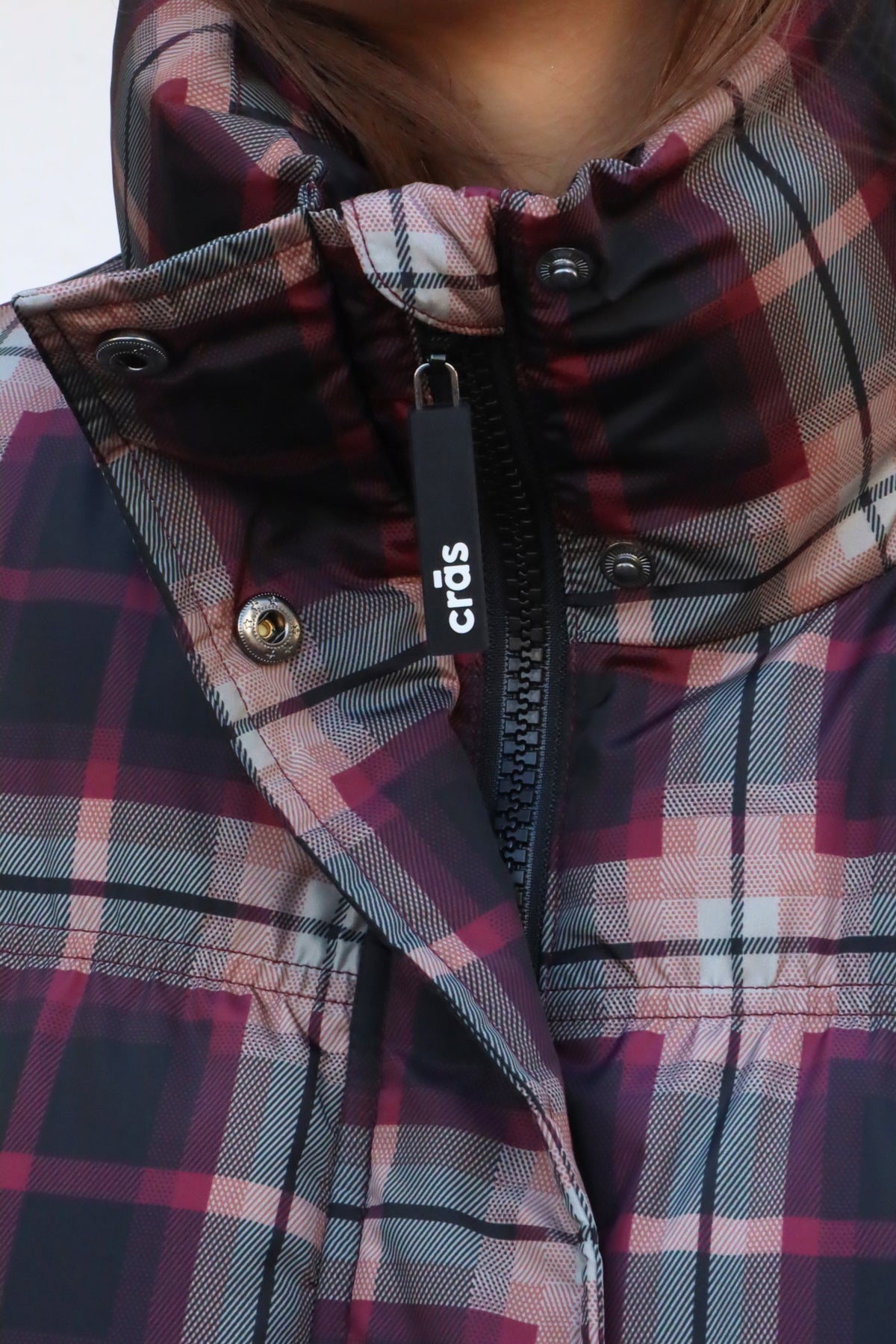 CRAS Valenciacras Puffer Jacket Jacket Bordeaux Check