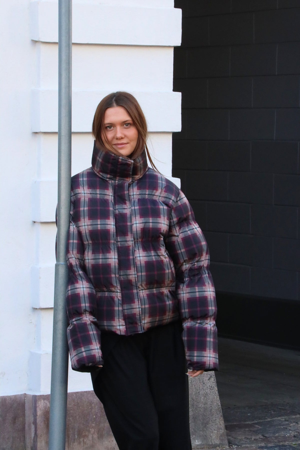 CRAS Valenciacras Puffer Jacket Jacket Bordeaux Check