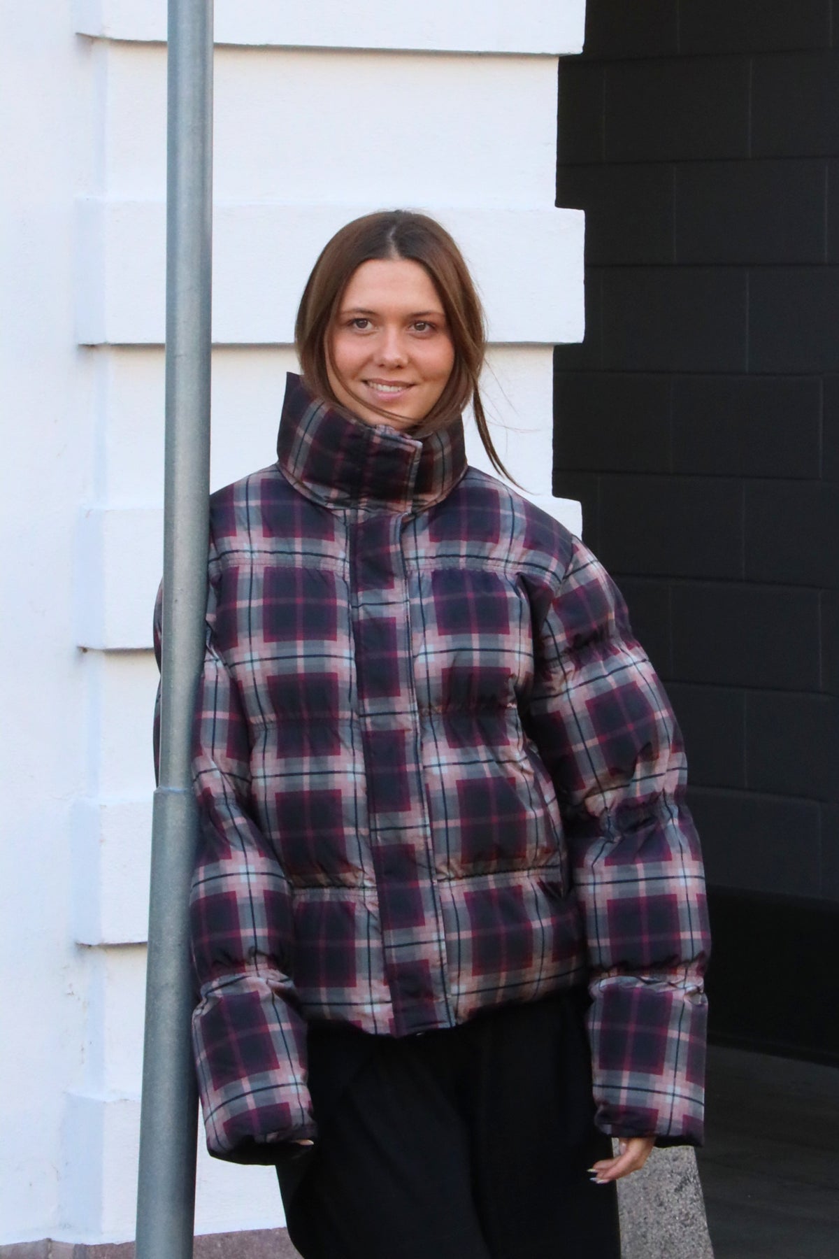 CRAS Valenciacras Puffer Jacket Jacket Bordeaux Check