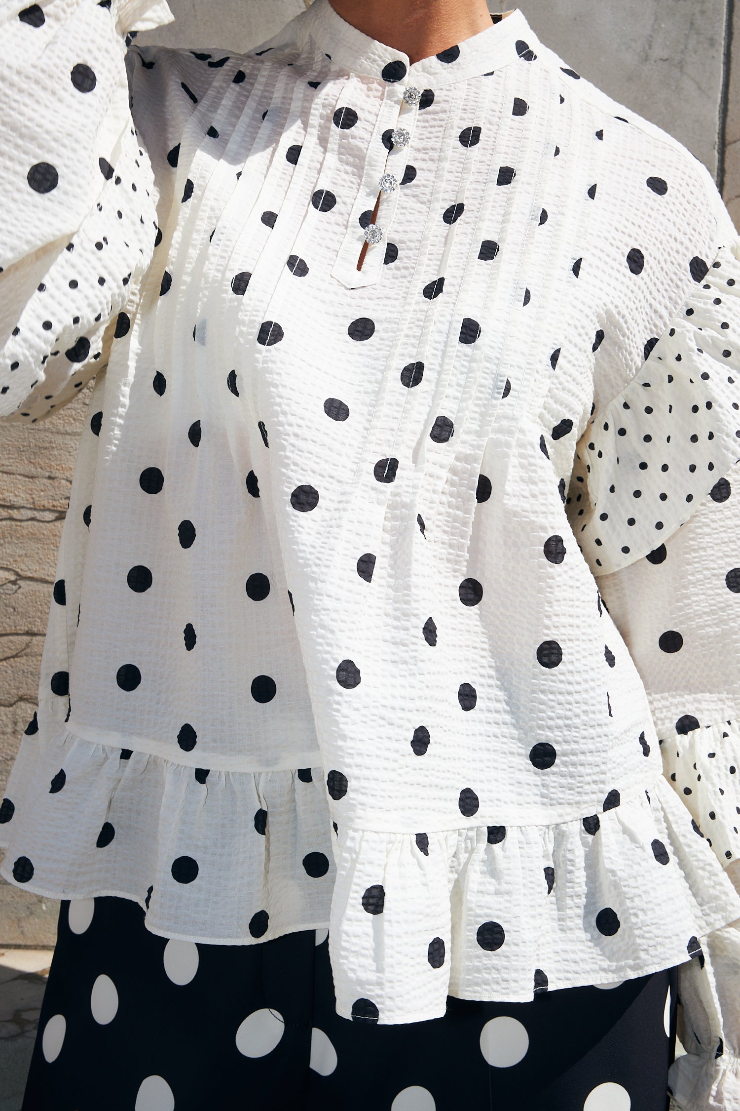 CRAS Westerncras Blouse Blouse 8143 White Polka