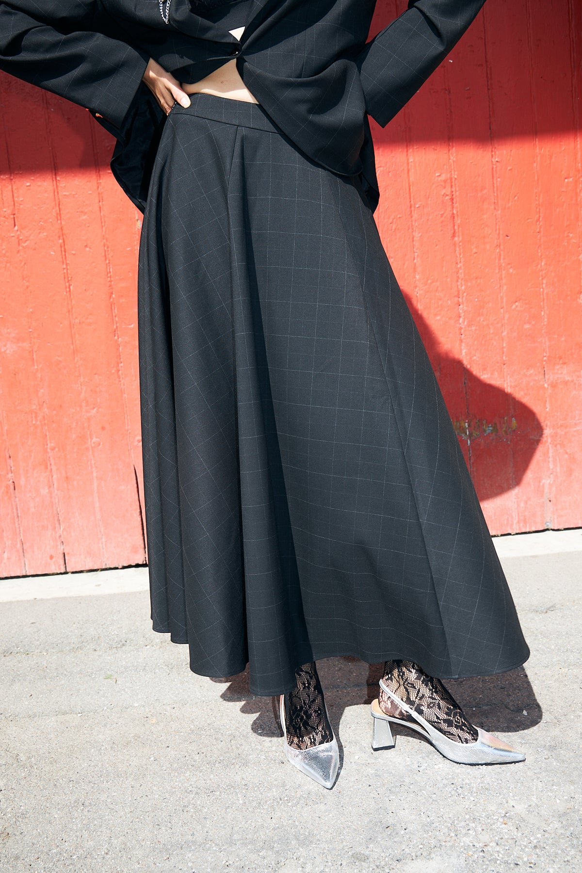 CRAS Aishacras Skirt Skirt Dark Grey Check