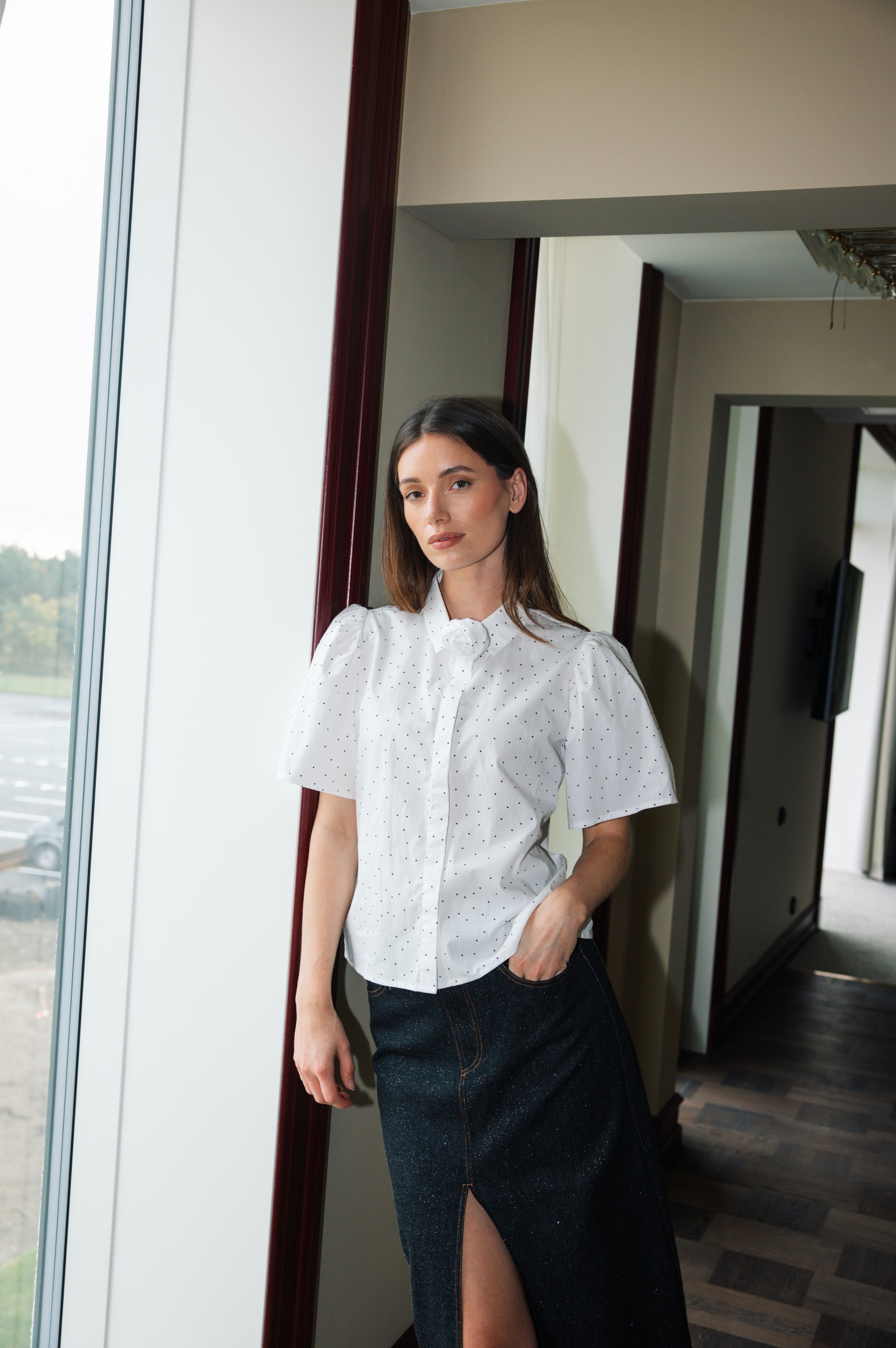 Cras Exclusive Andycras Shirt Shirt White mini dot