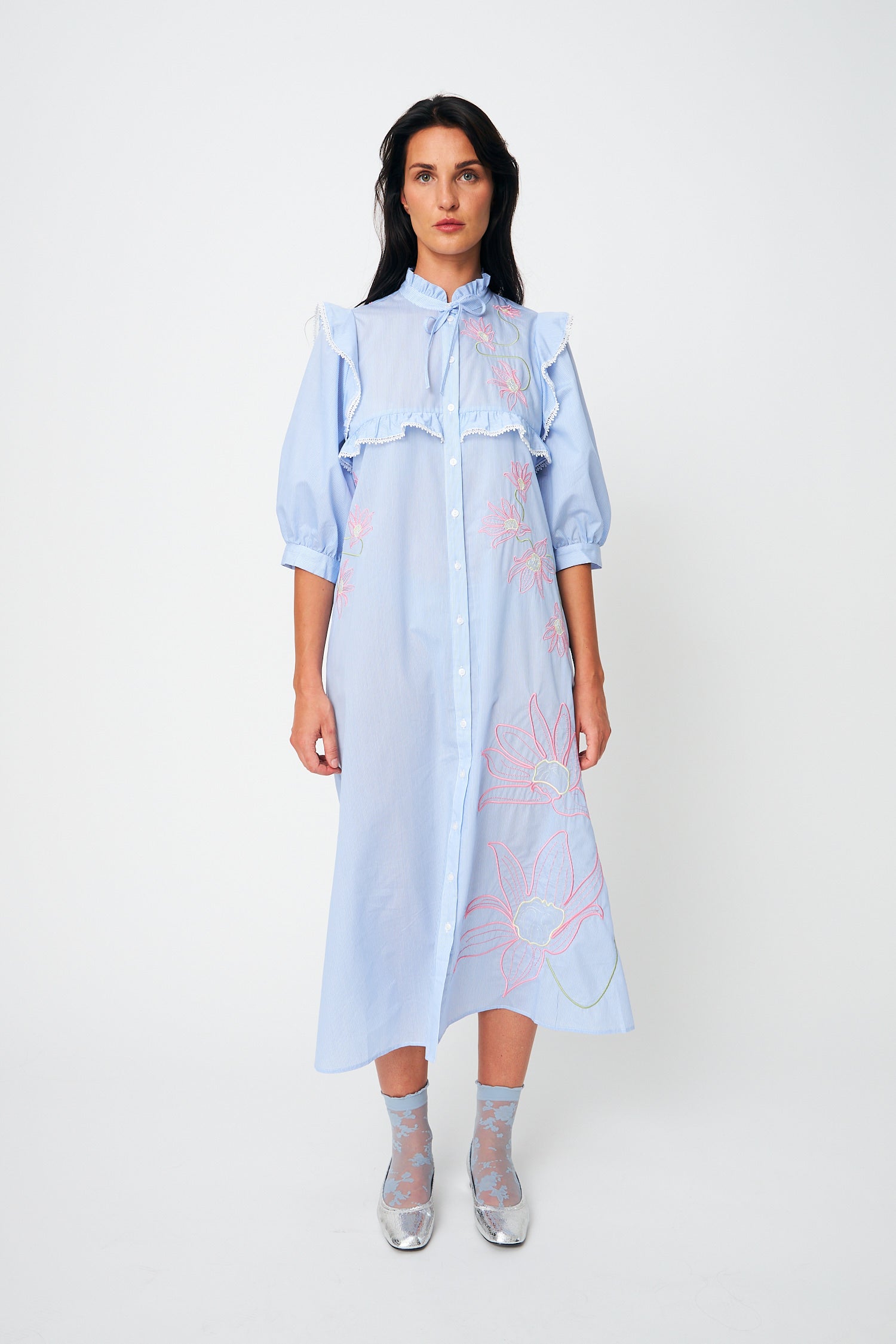 CRAS Codycras Dress Dress 8043 Light Blue Stripe
