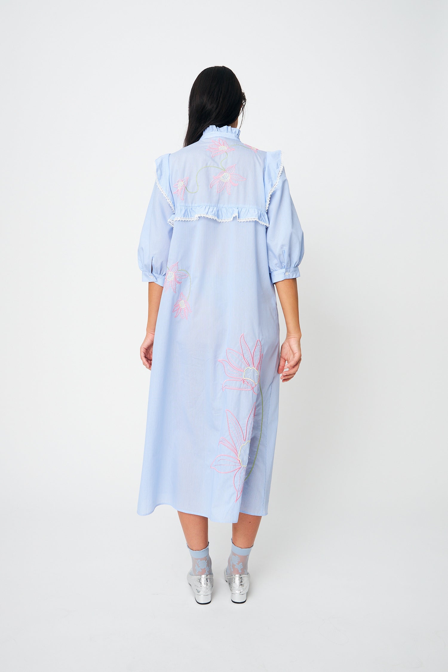 CRAS Codycras Dress Dress 8043 Light Blue Stripe