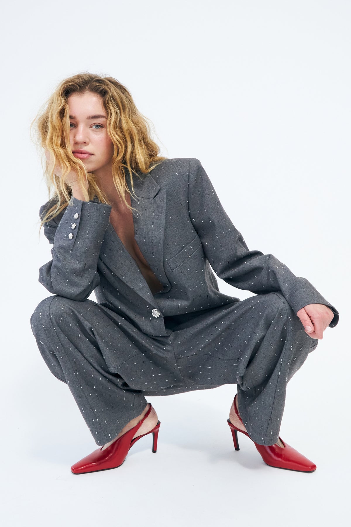 CRAS Dianacras Blazer Blazer Grey Melange