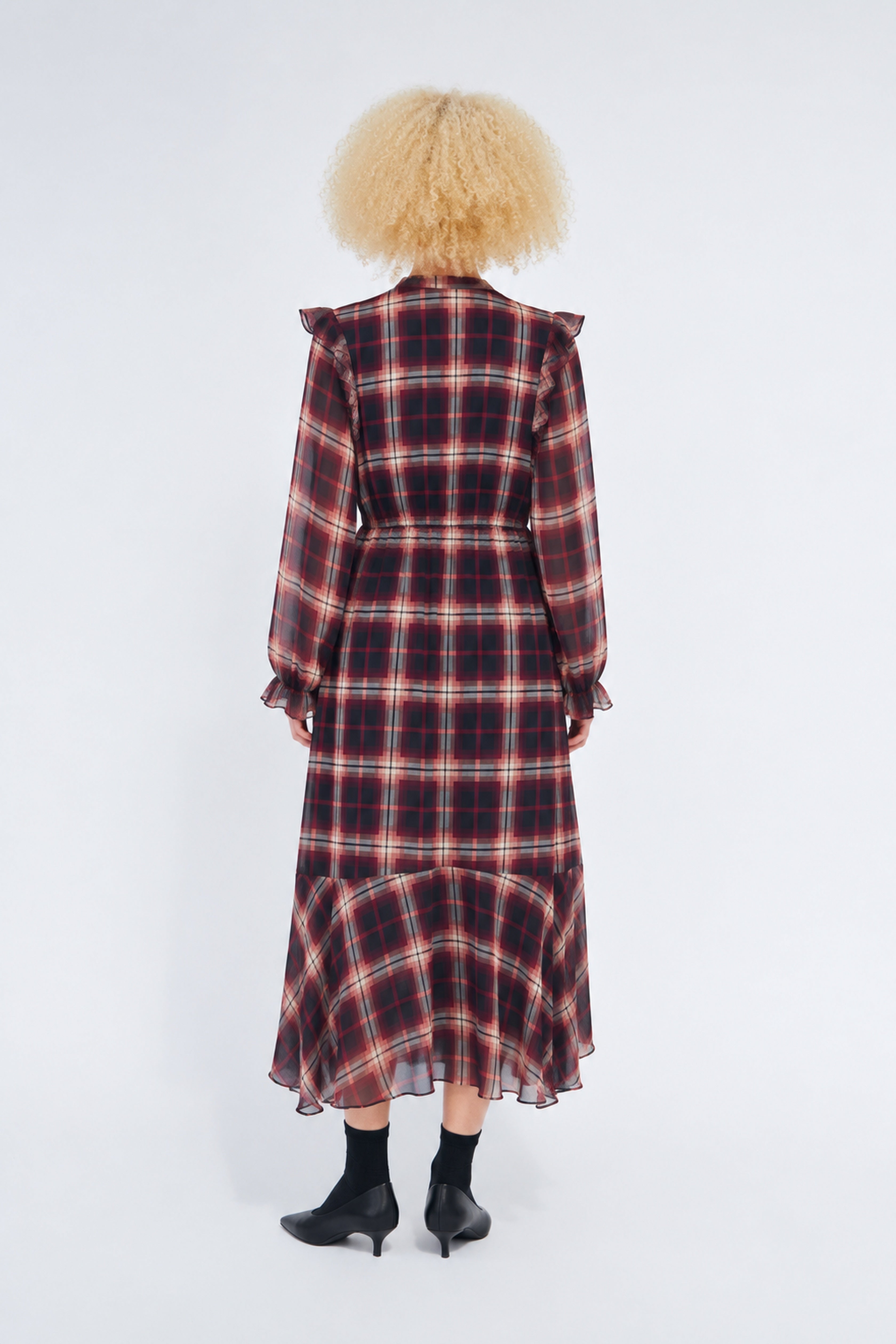 CRAS Dittacras Dress Dress Bordeaux Check