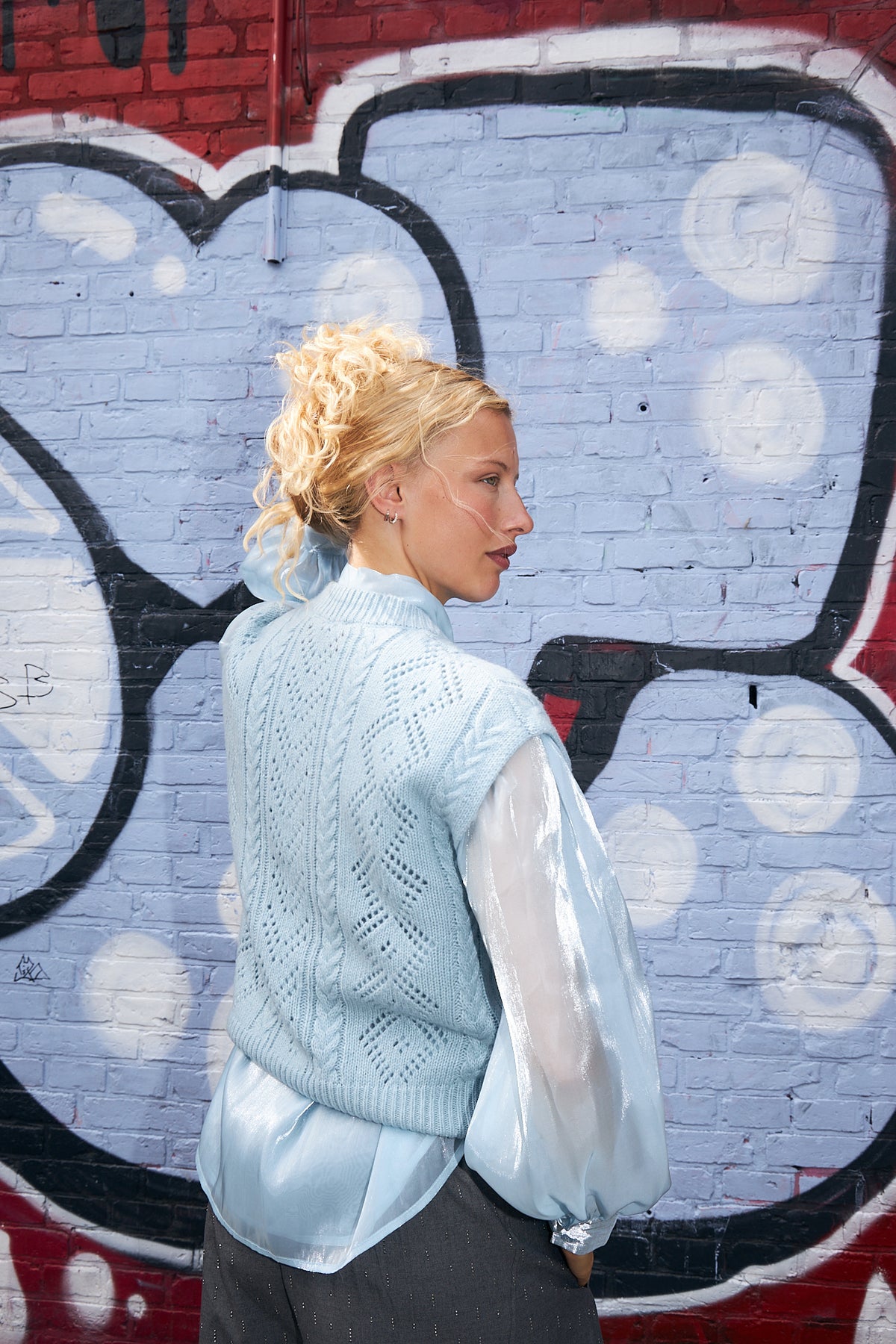 CRAS Elajacras vest Knit Ice Blue
