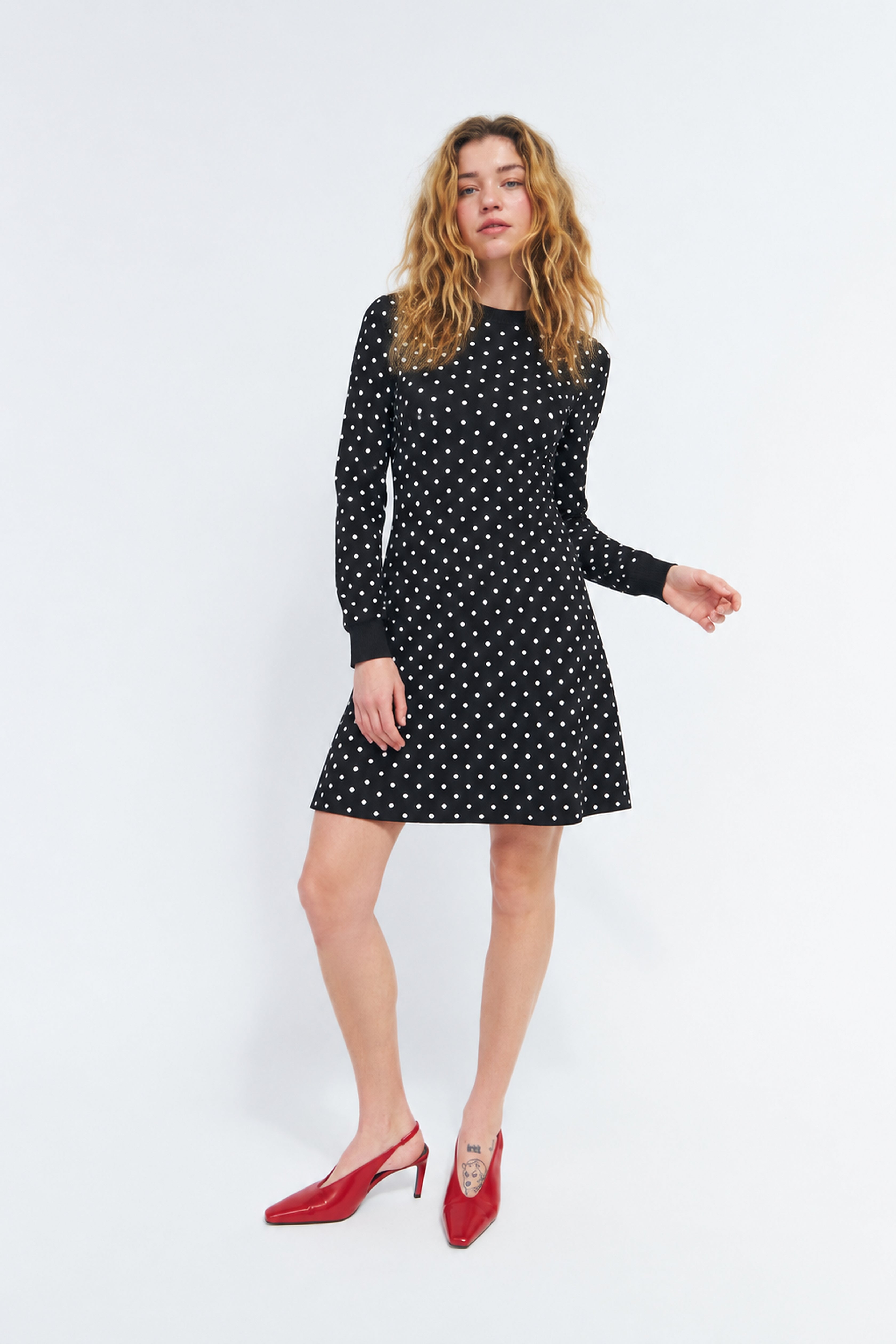CRAS Elinecras Dress Knit 8032 Black Dot