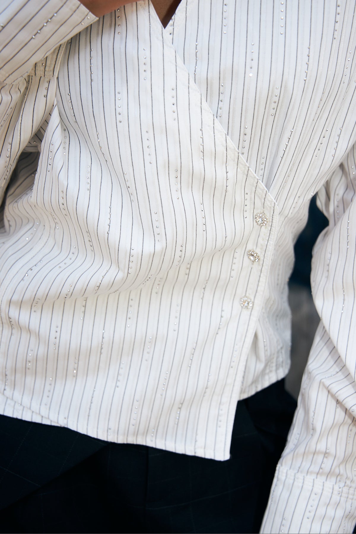 CRAS Esmecras Shirt Shirt White Stripe Sparkle