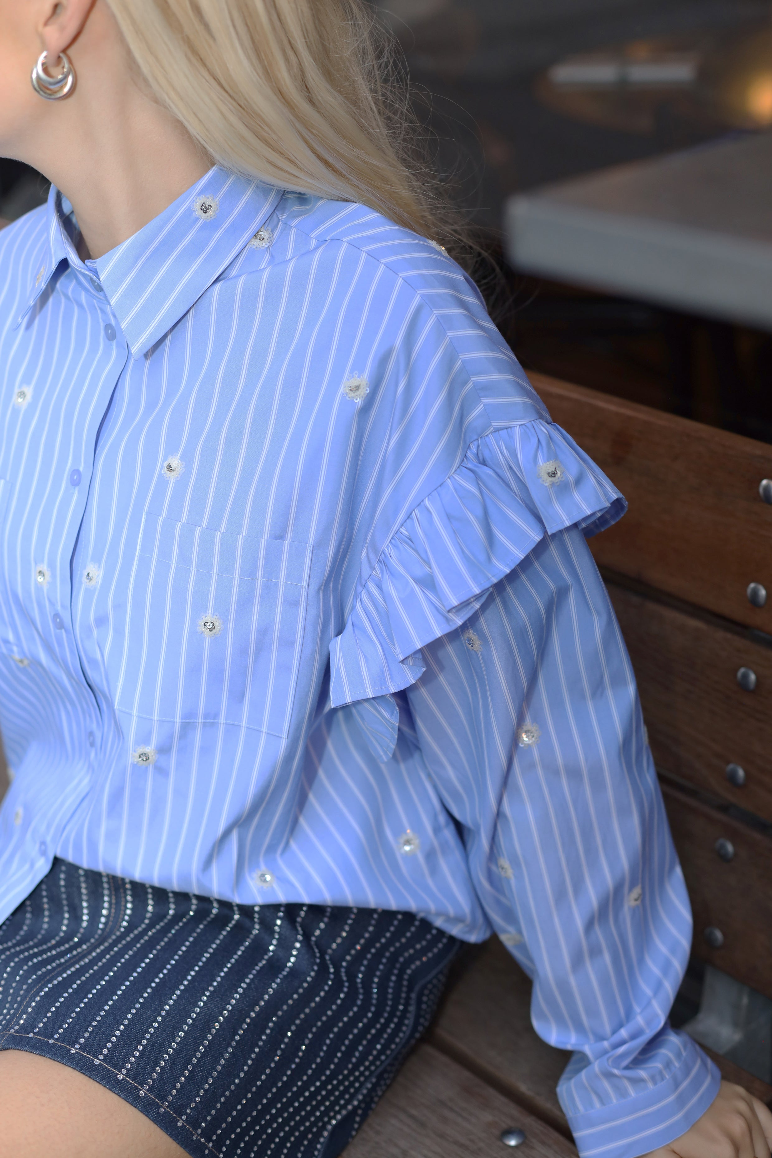 Cras Exclusive Flocras Shirt Shirt 7021 Blue Stripe