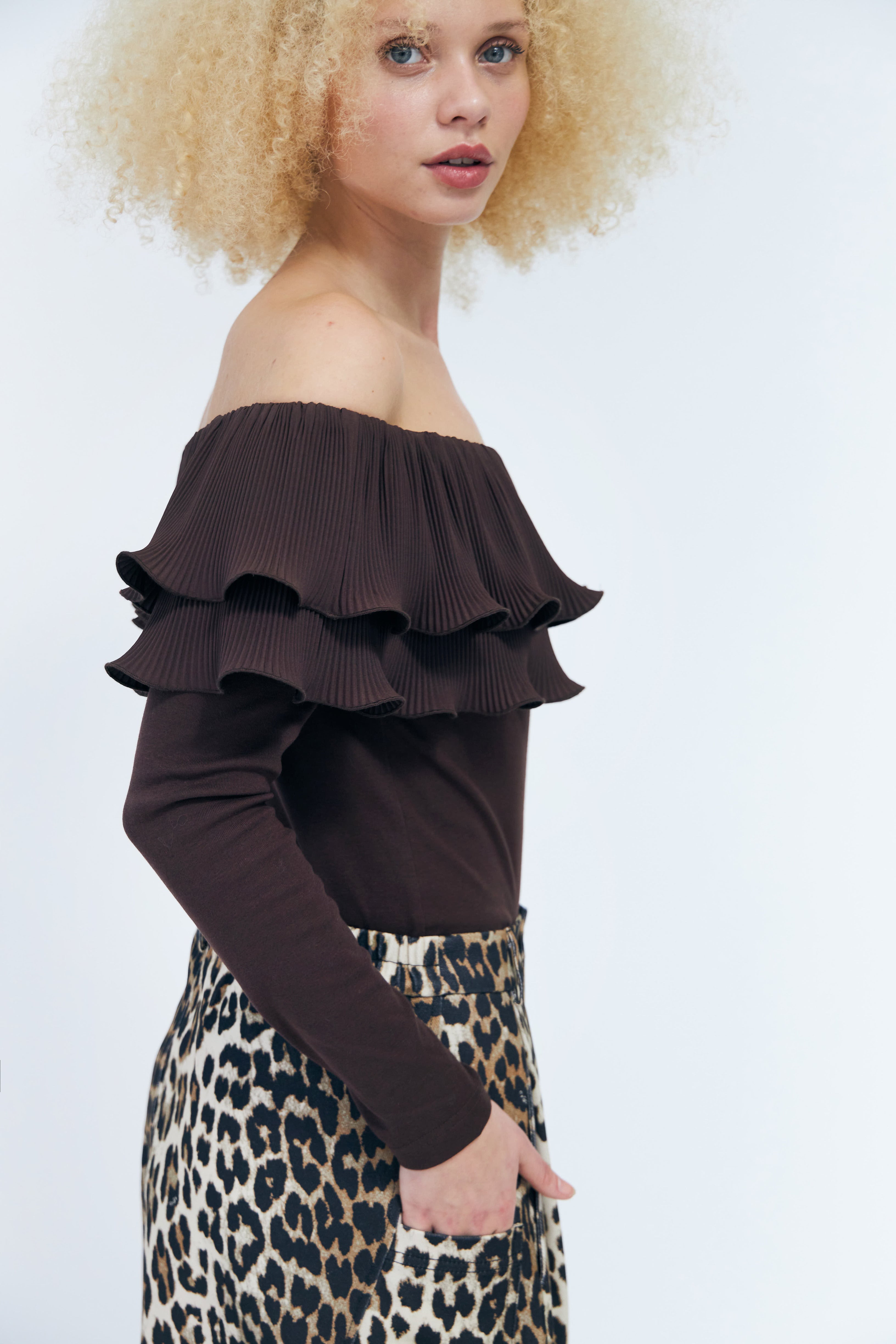 CRAS Flouncecras Blouse Blouse Chocolate Martini