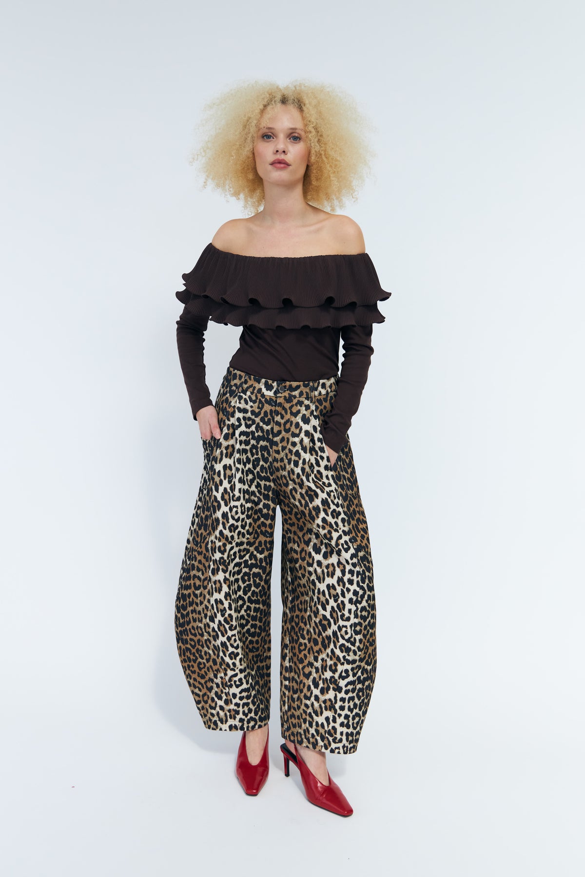 CRAS Flouncecras Blouse Blouse Chocolate Martini