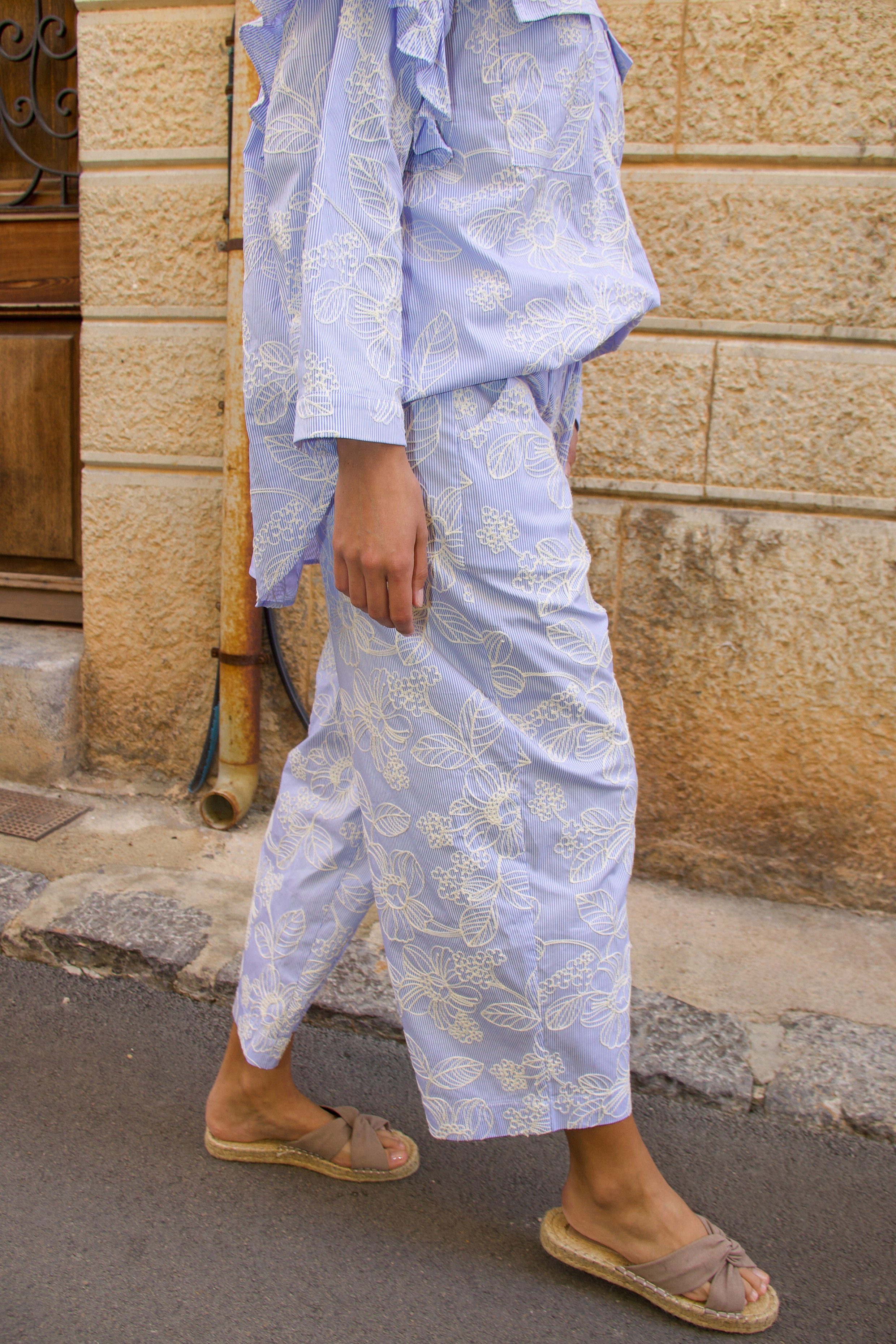 CRAS Flowercras Pants Pants 8088 Blue Blossom Stripe