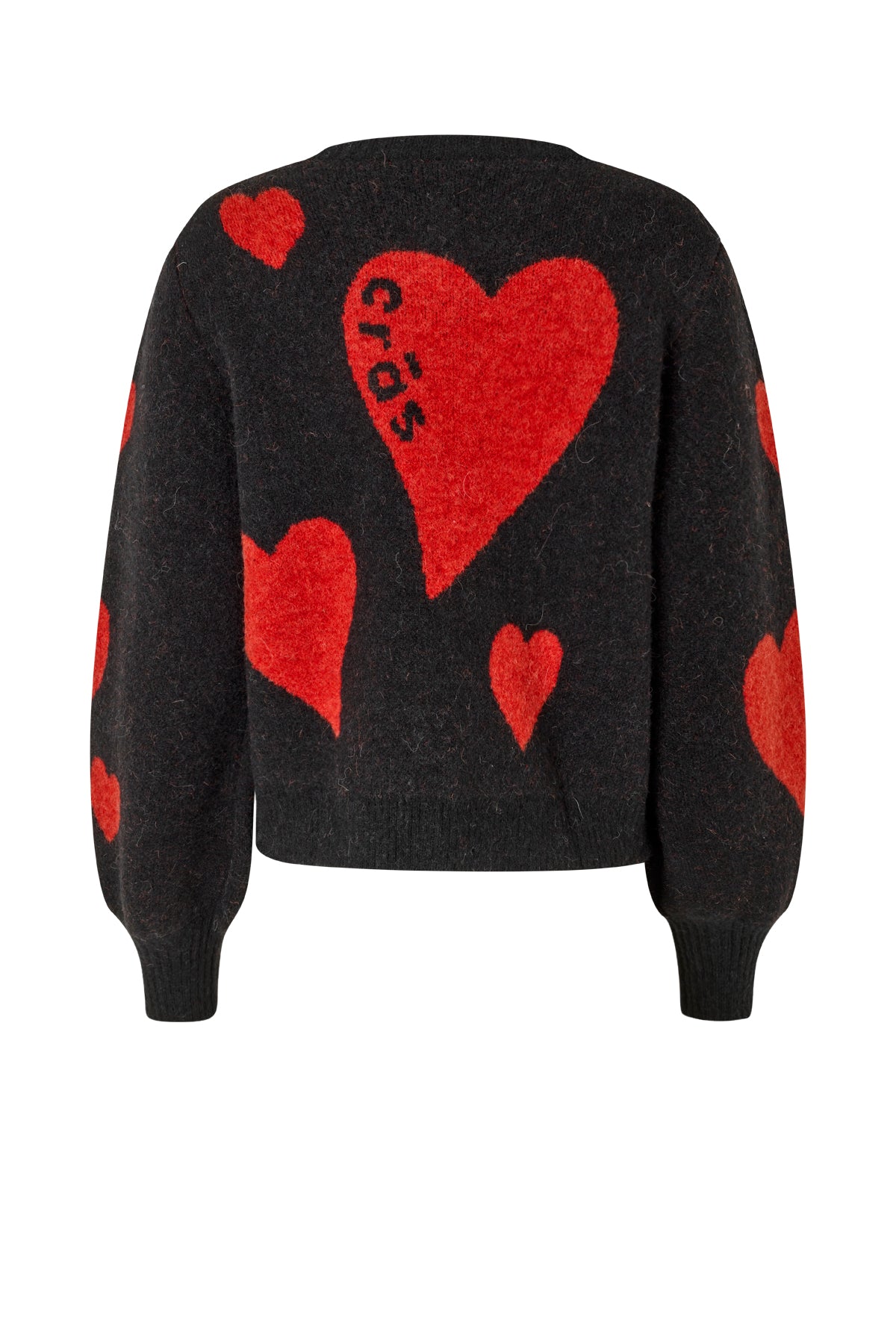 CRAS Heartscras Cardigan Knit 8038 Black Hearts