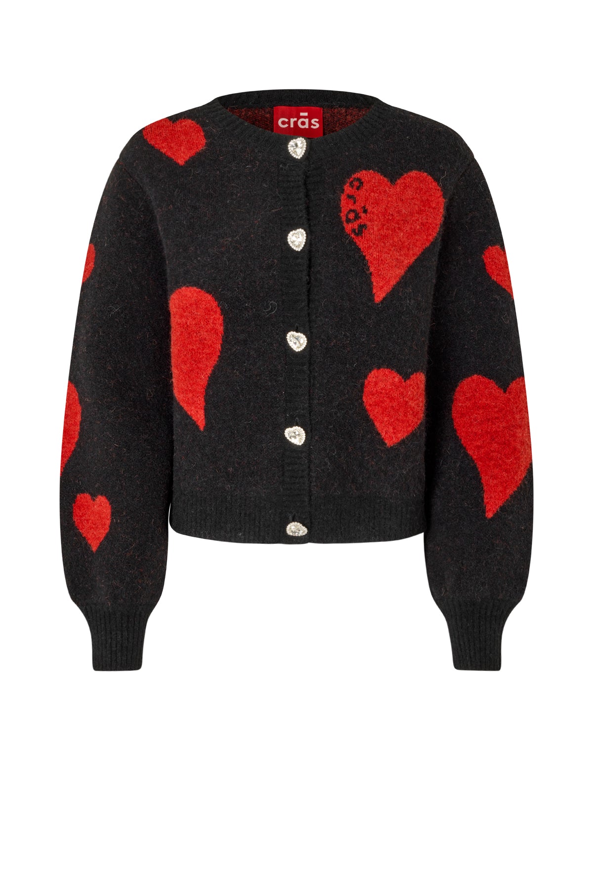 CRAS Heartscras Cardigan Knit 8038 Black Hearts