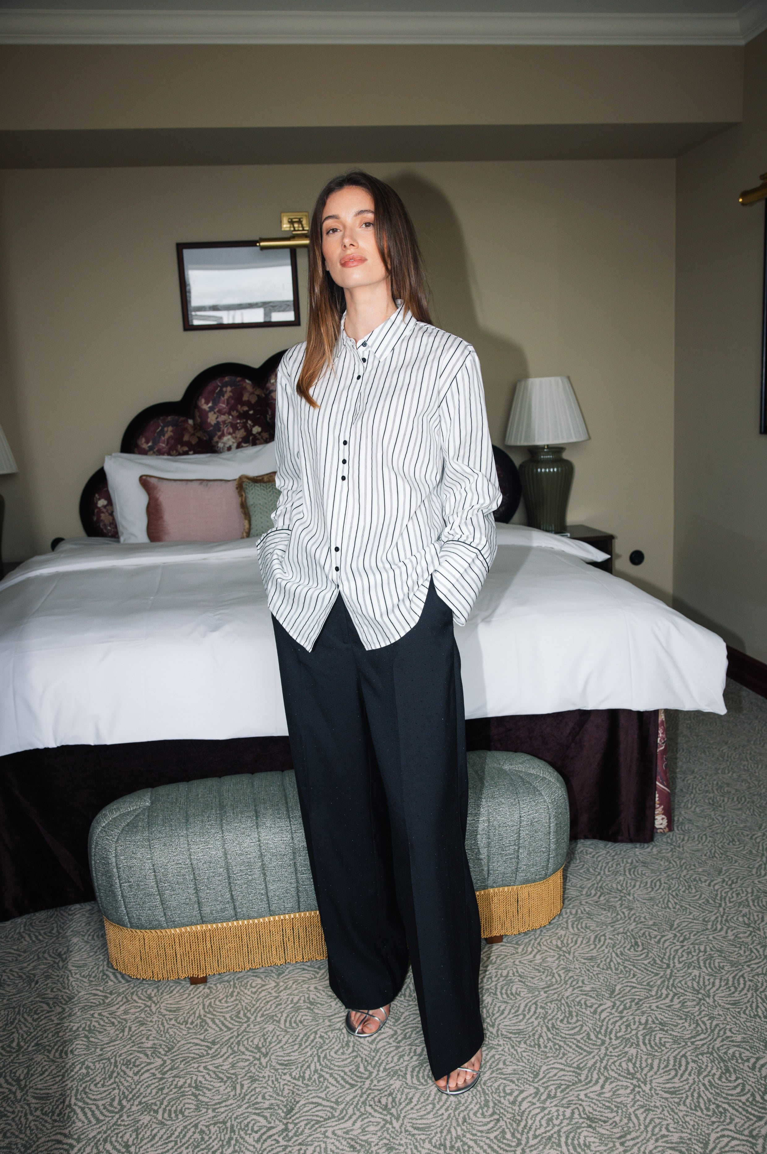 Cras Exclusive Ingeborgcras Shirt Shirt 8122 Black White Stripe