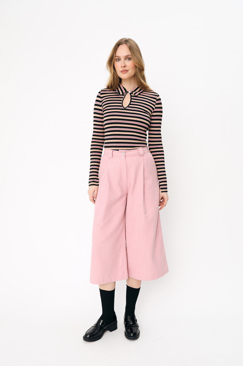 CRAS Isabellcras Blouse Blouse 9989 Black Pink Stripe
