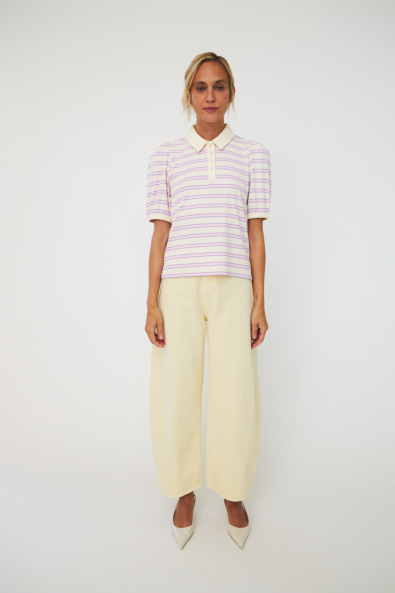 CRAS Kleocras Polo Polo 4055 Creme Lilac stripe