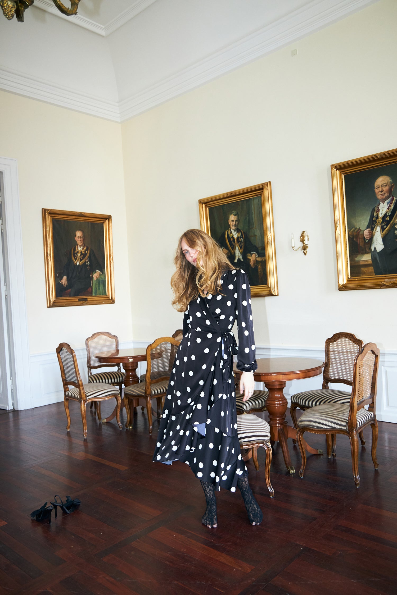 CRAS Laracras Dress Dress 8123 Black White Dot