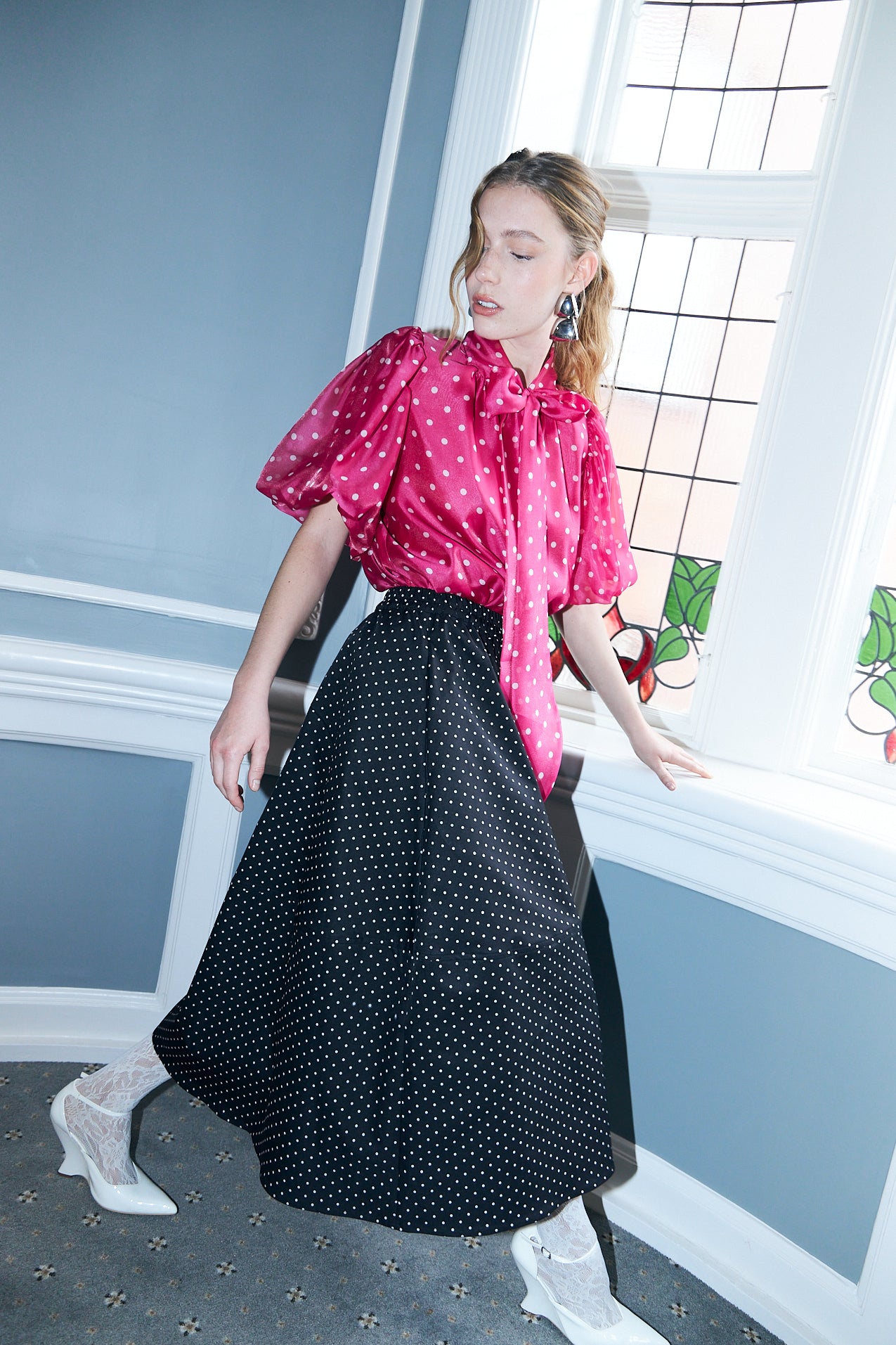 Cras Exclusive Liljacras Skirt Skirt Black Polka Micro